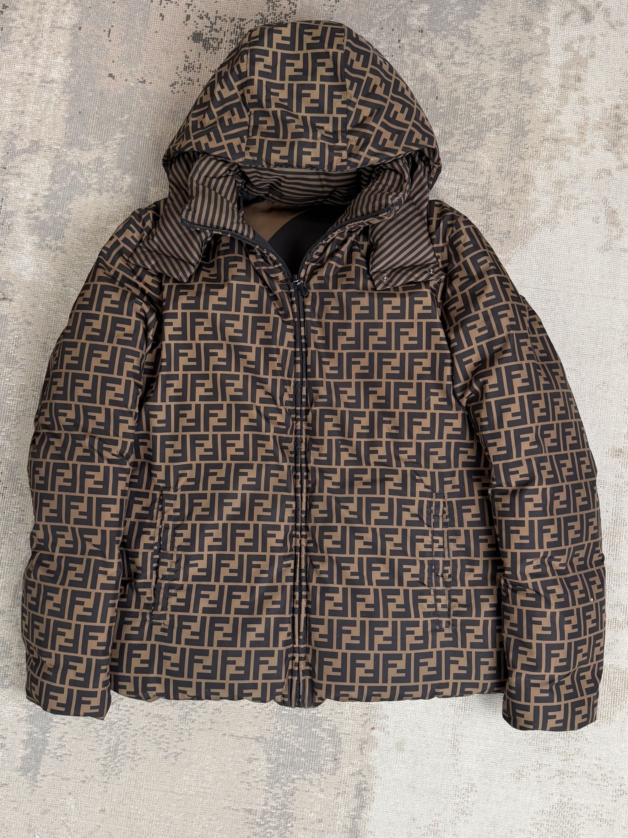Fendi FF Logo Reversible Down Jacket - Brown (Copy) Fendi