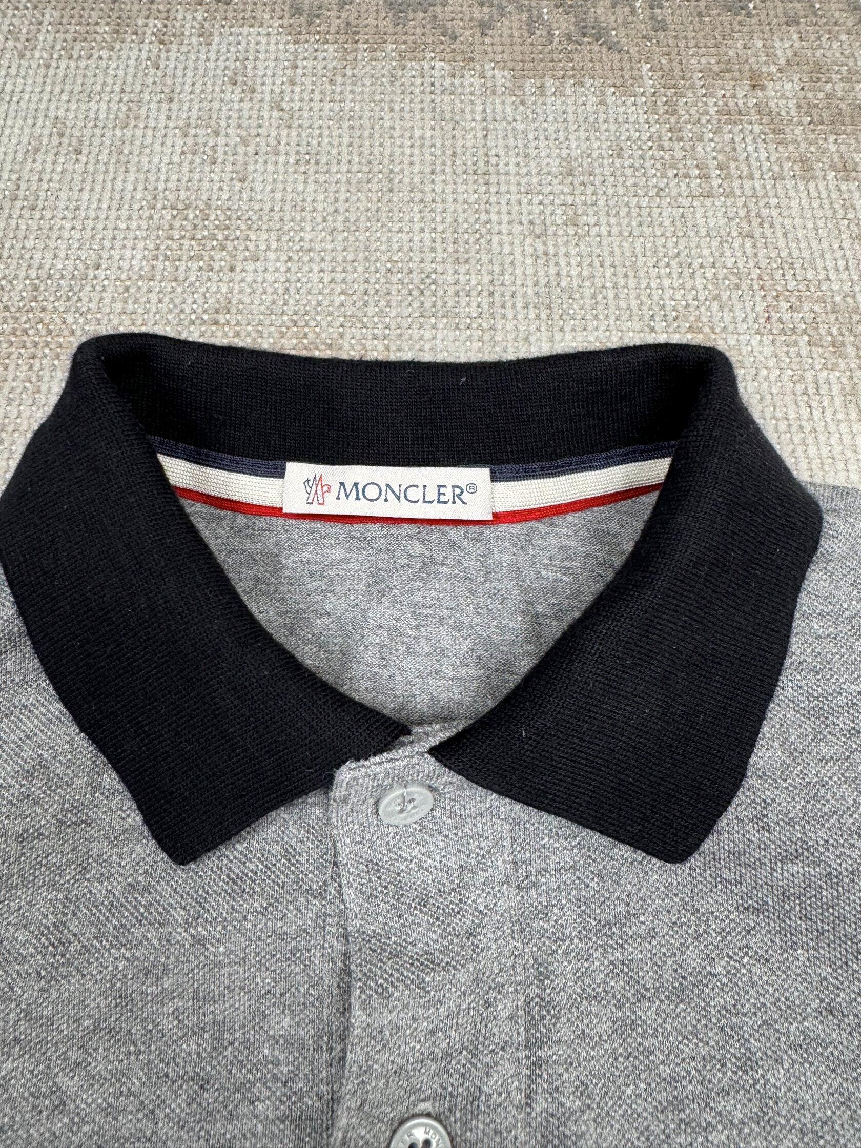 KIDS - Moncler Infant Patch Logo Polo - Grey Moncler