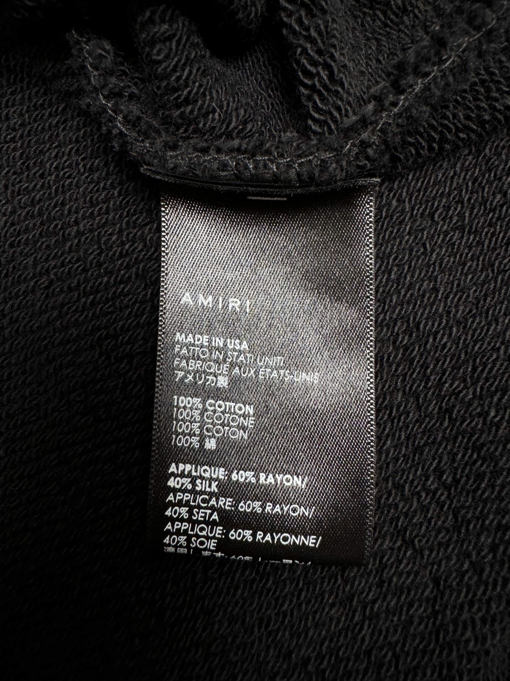 Amiri Scarf Trimmed Logo Printed Hoodie - Black (Unused) Amiri