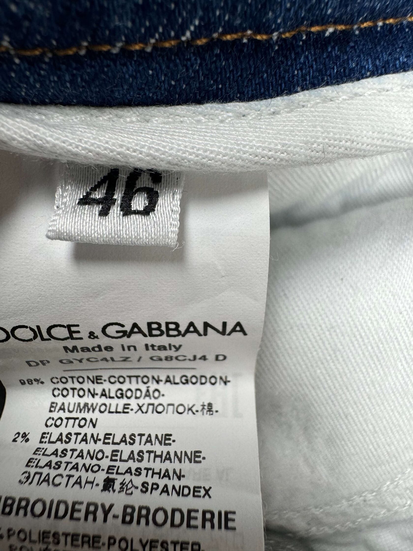 Dolce & Gabbana Graphic Distressed Jeans - Blue Denim (Unused) Dolce & Gabbana