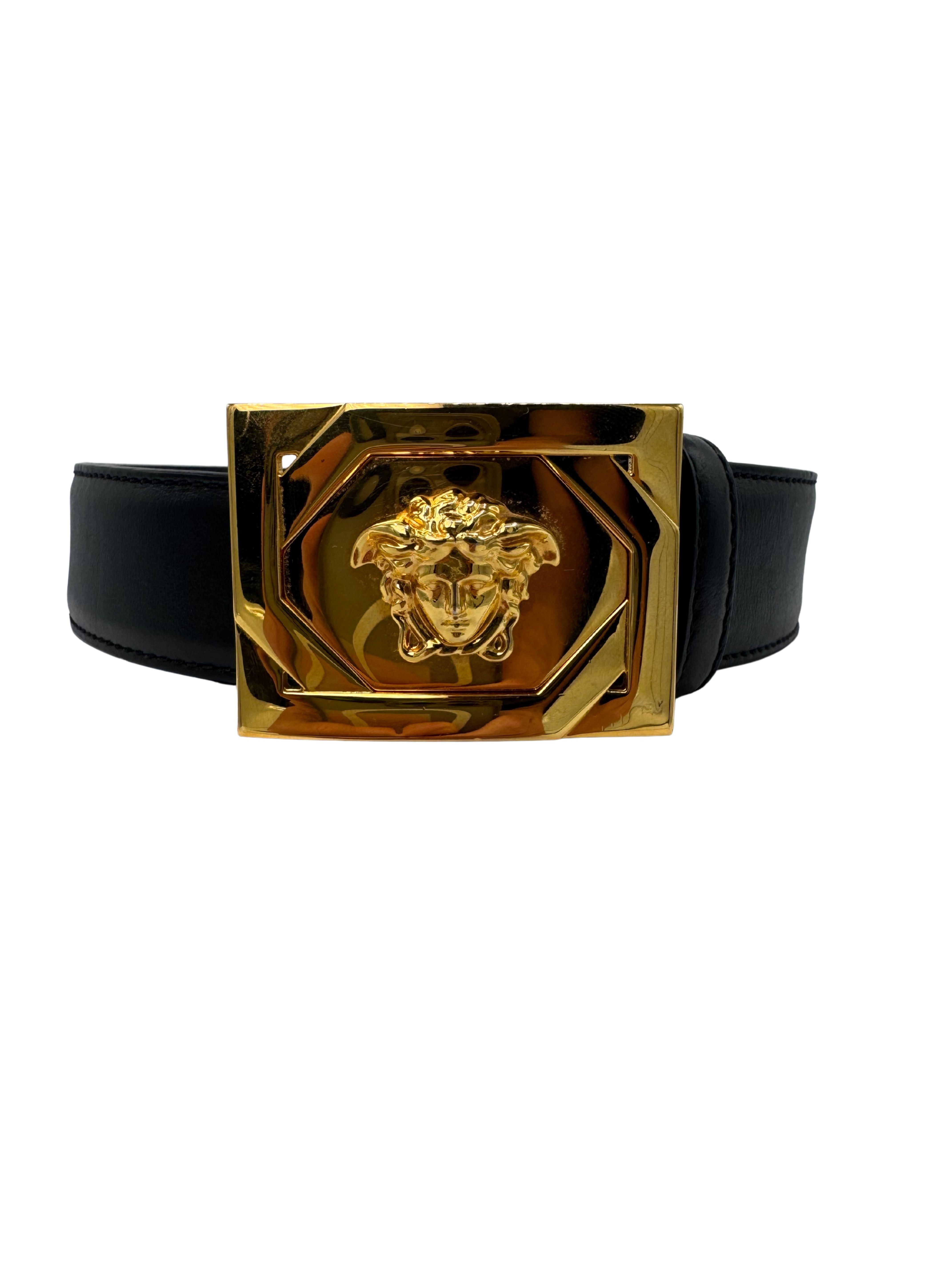 Versace Medusa Buckle Belt - Black