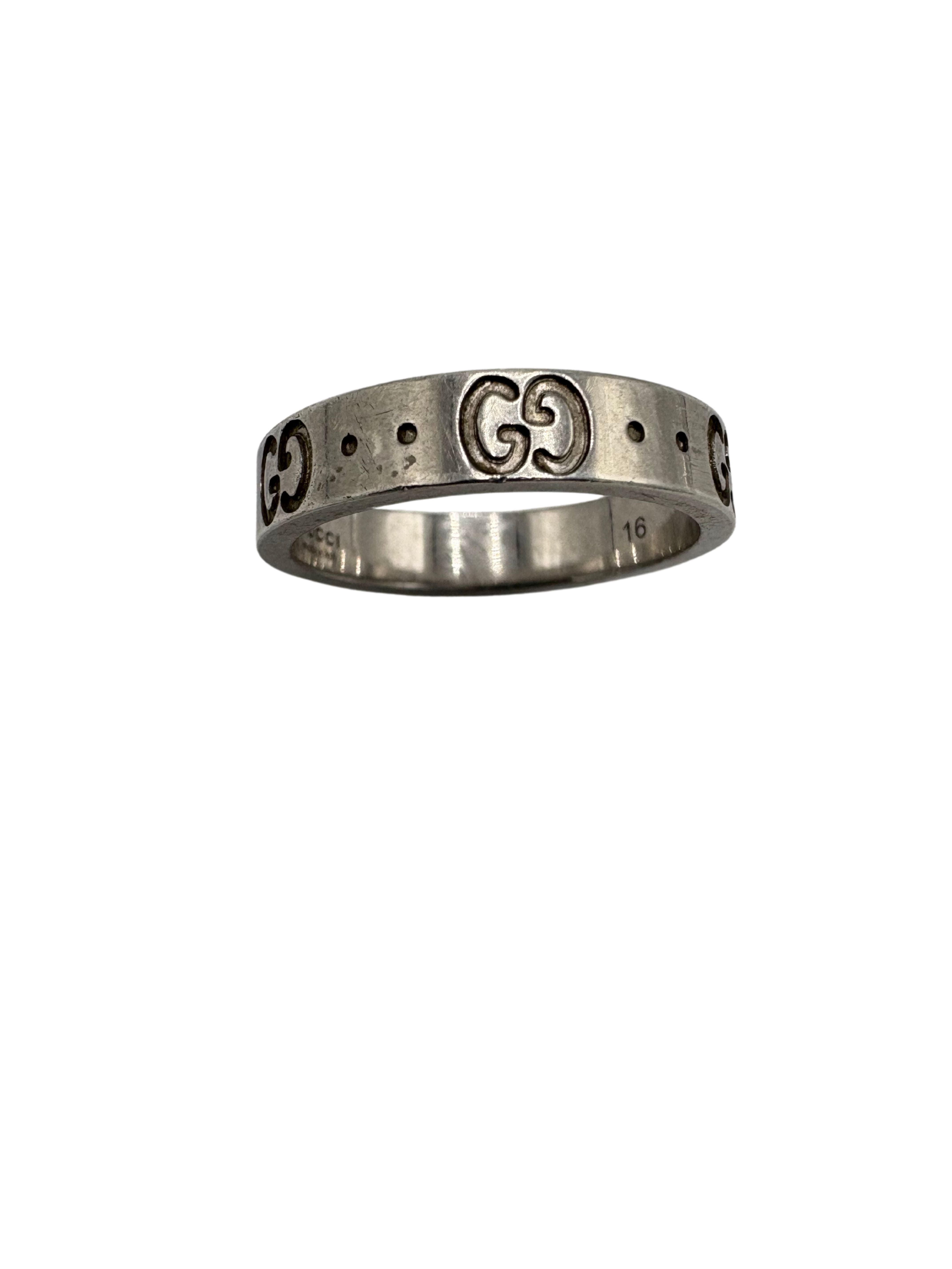 Gucci Icon Ring 18K White Gold (Au 750) Gucci