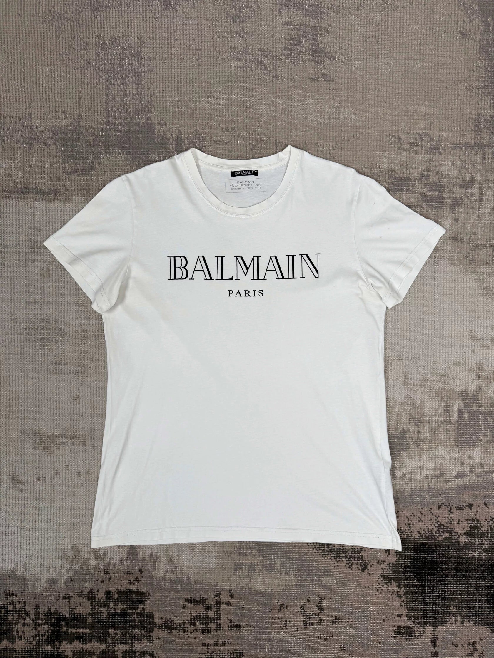 Balmain Holographic Printed T-Shirt - White Balmain