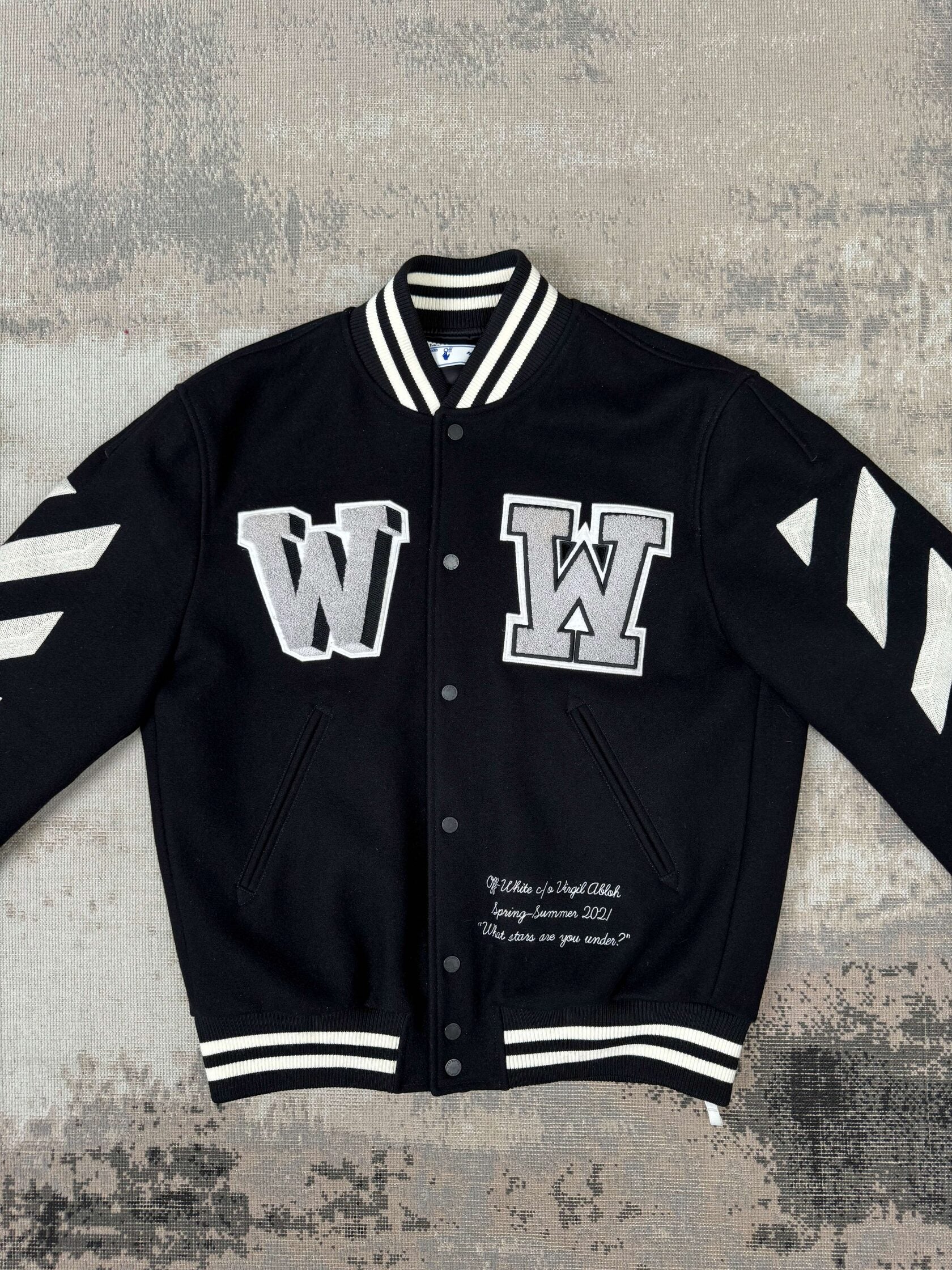Off-White x Virgil Abloh Varsity Bomber Jacket - Black Off-White