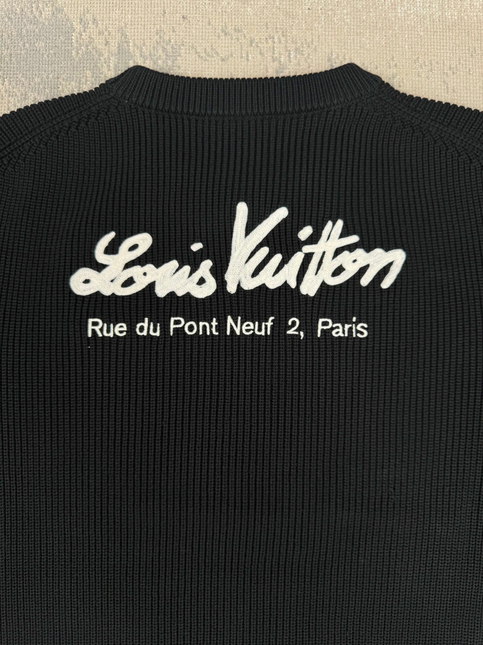 Louis Vuitton Rue Du Pont Neuf Waffle Knit Jumper - Black (Unused) Louis Vuitton