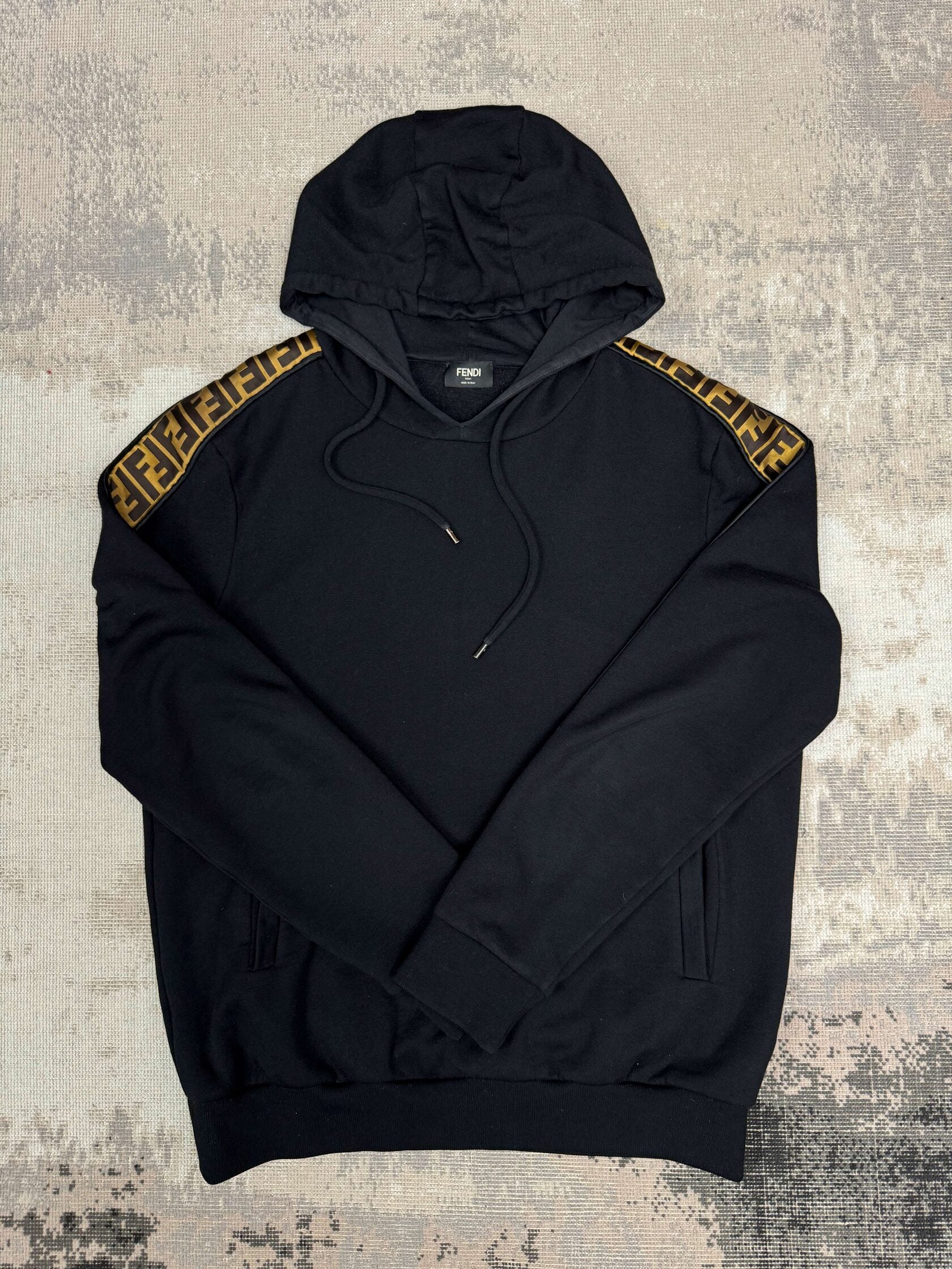 Fendi FF Logo Panel Hoodie - Black