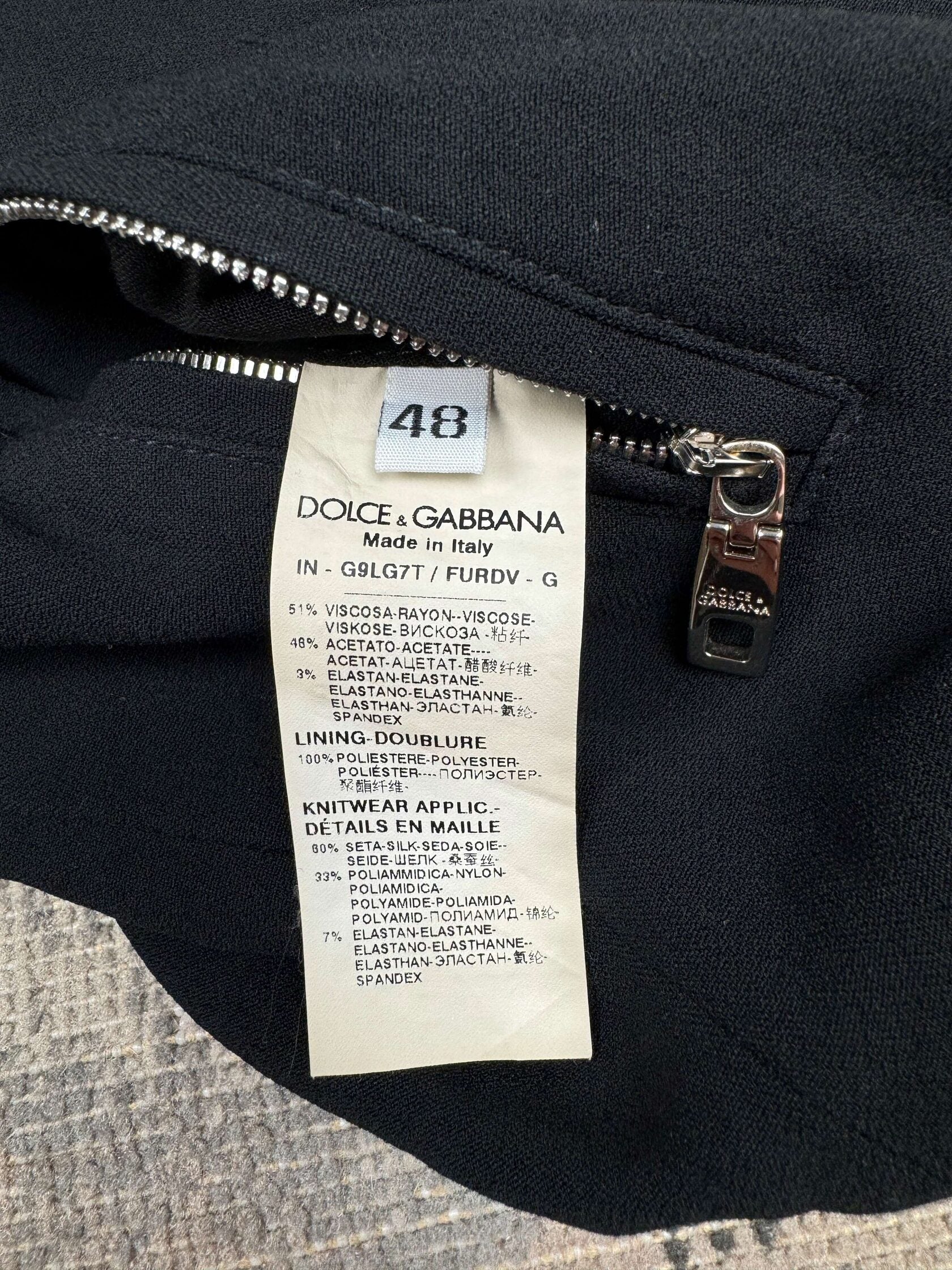 Dolce & Gabbana Red Plaque Logo Full Zip Jacket - Black Dolce & Gabbana