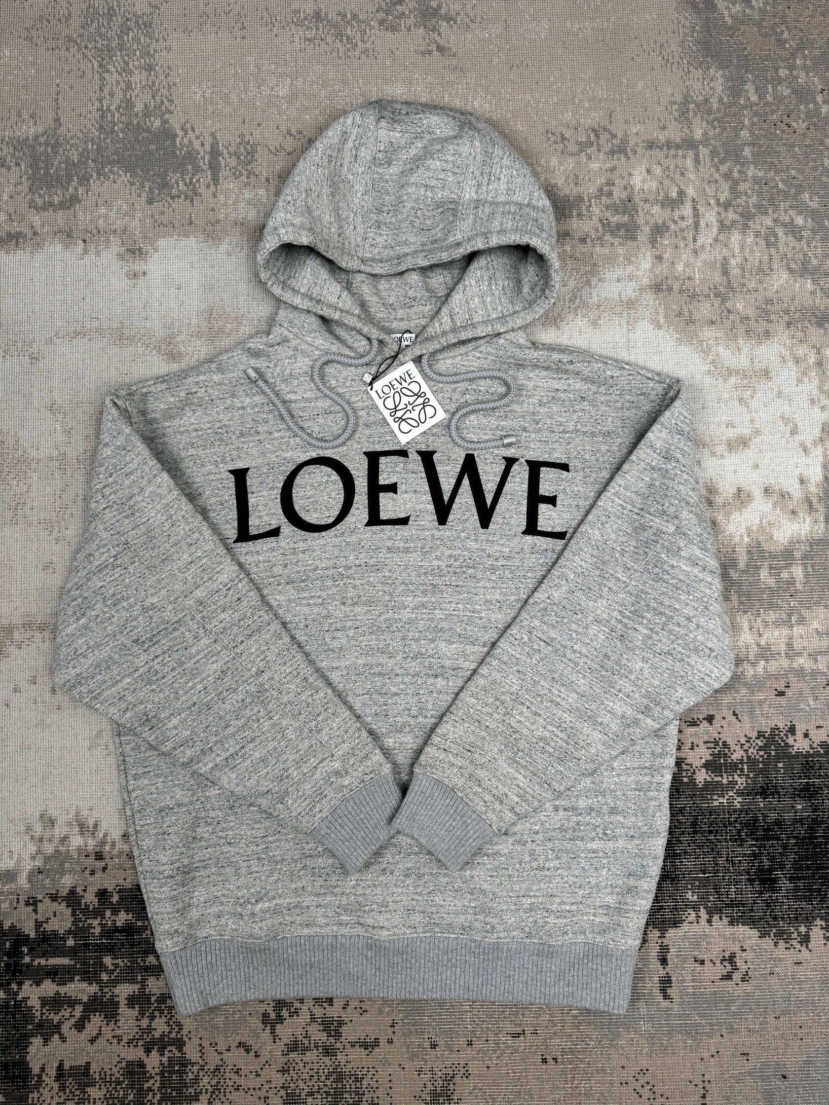 Loewe Logo-Printed Hoodie - Grey Loewe