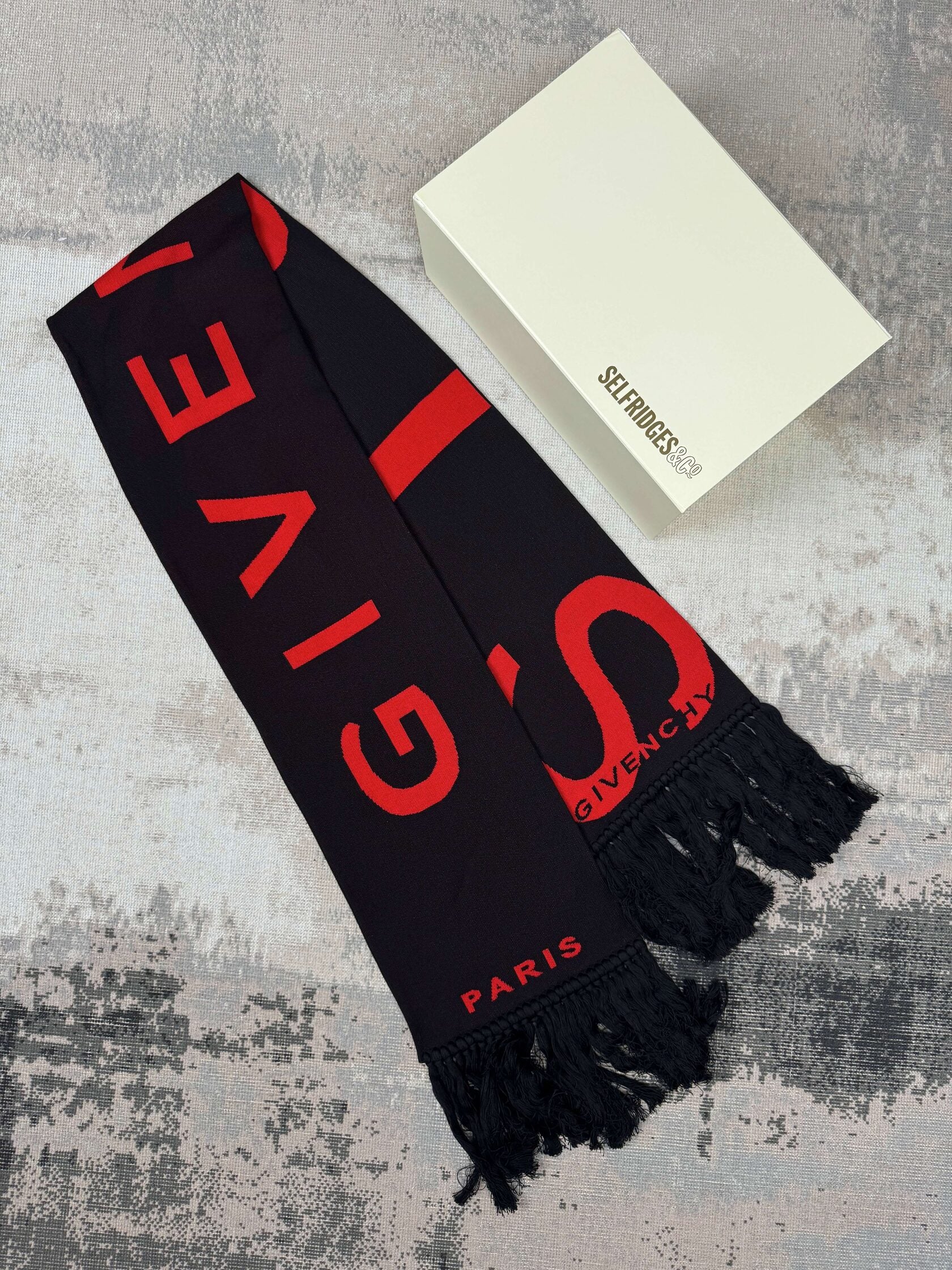 Givenchy Paris Logo Scarf - Black (Unused)