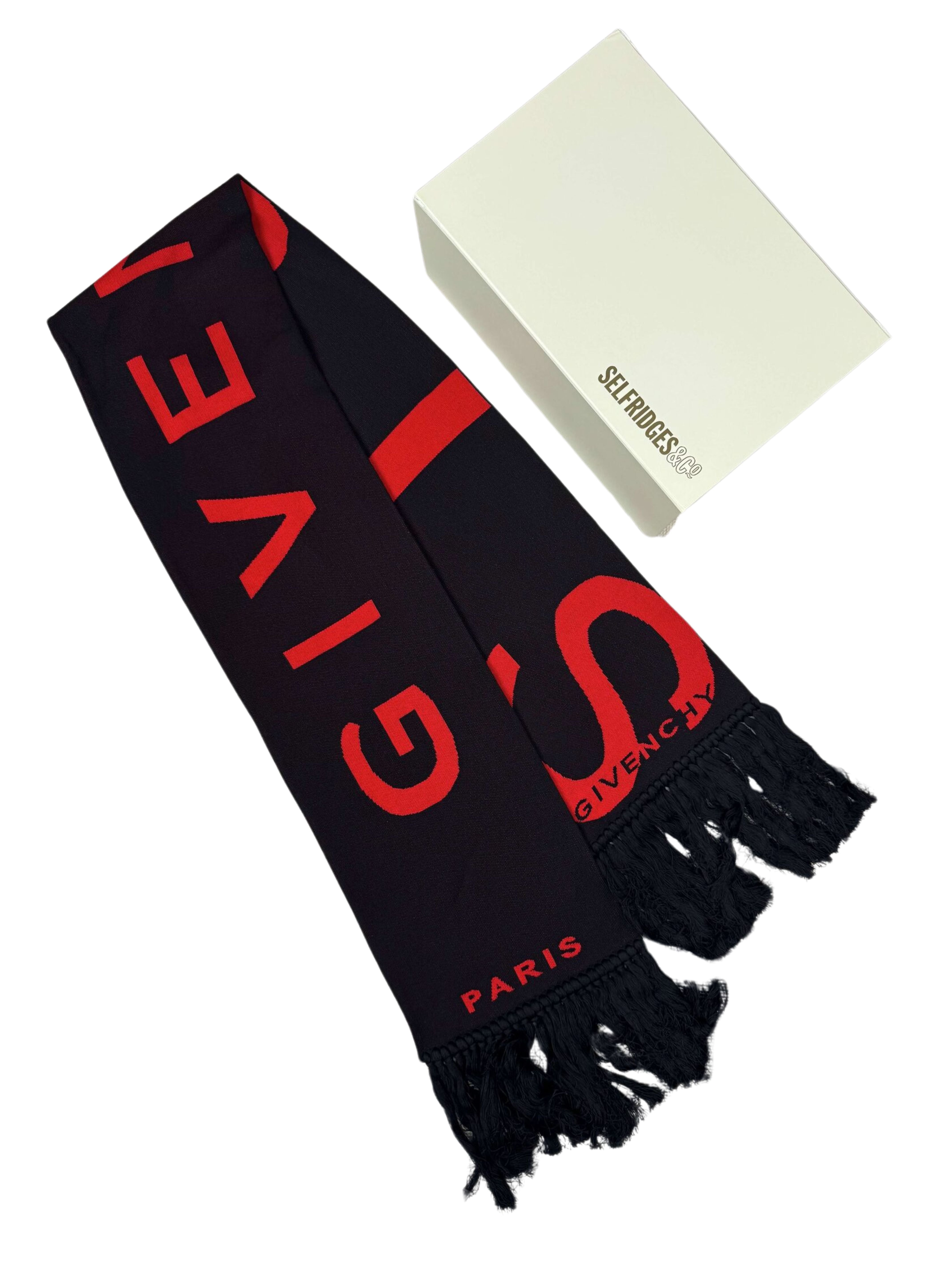 Givenchy Paris Logo Scarf - Black (Unused)