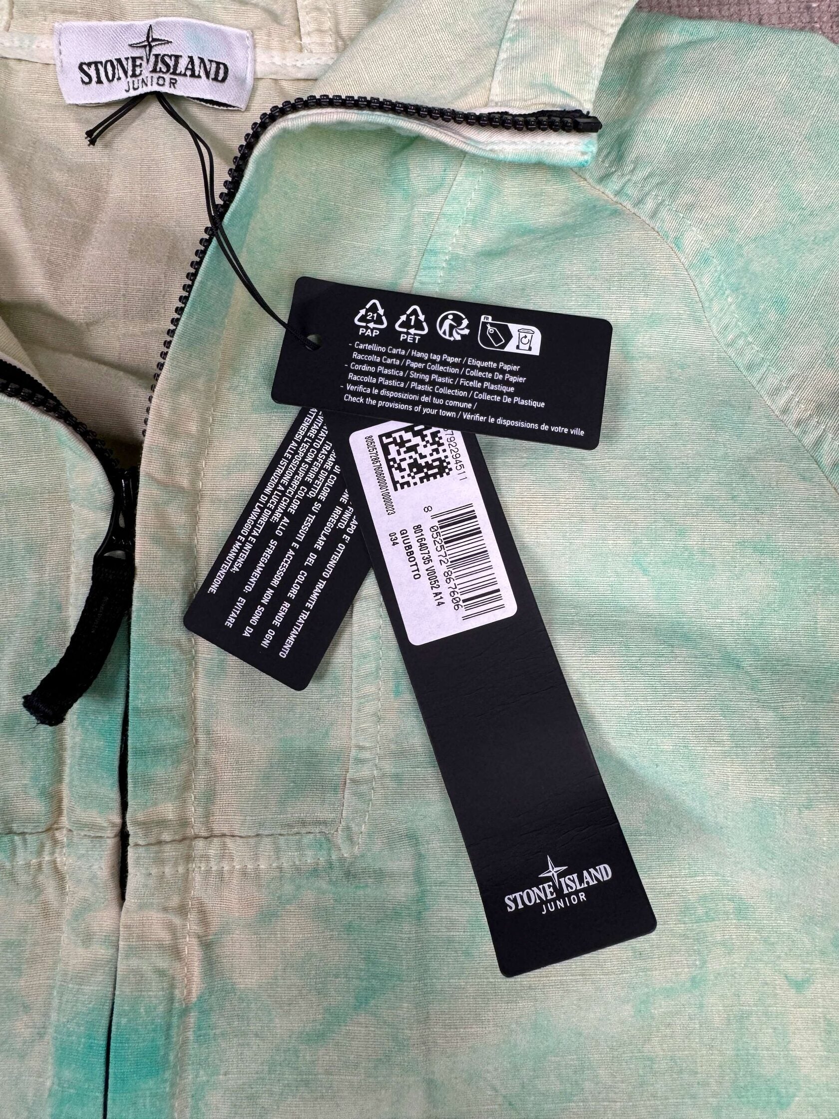 JUNIOR - Stone Island Dust Effect Jacket - Light Green (Unused) Stone Island