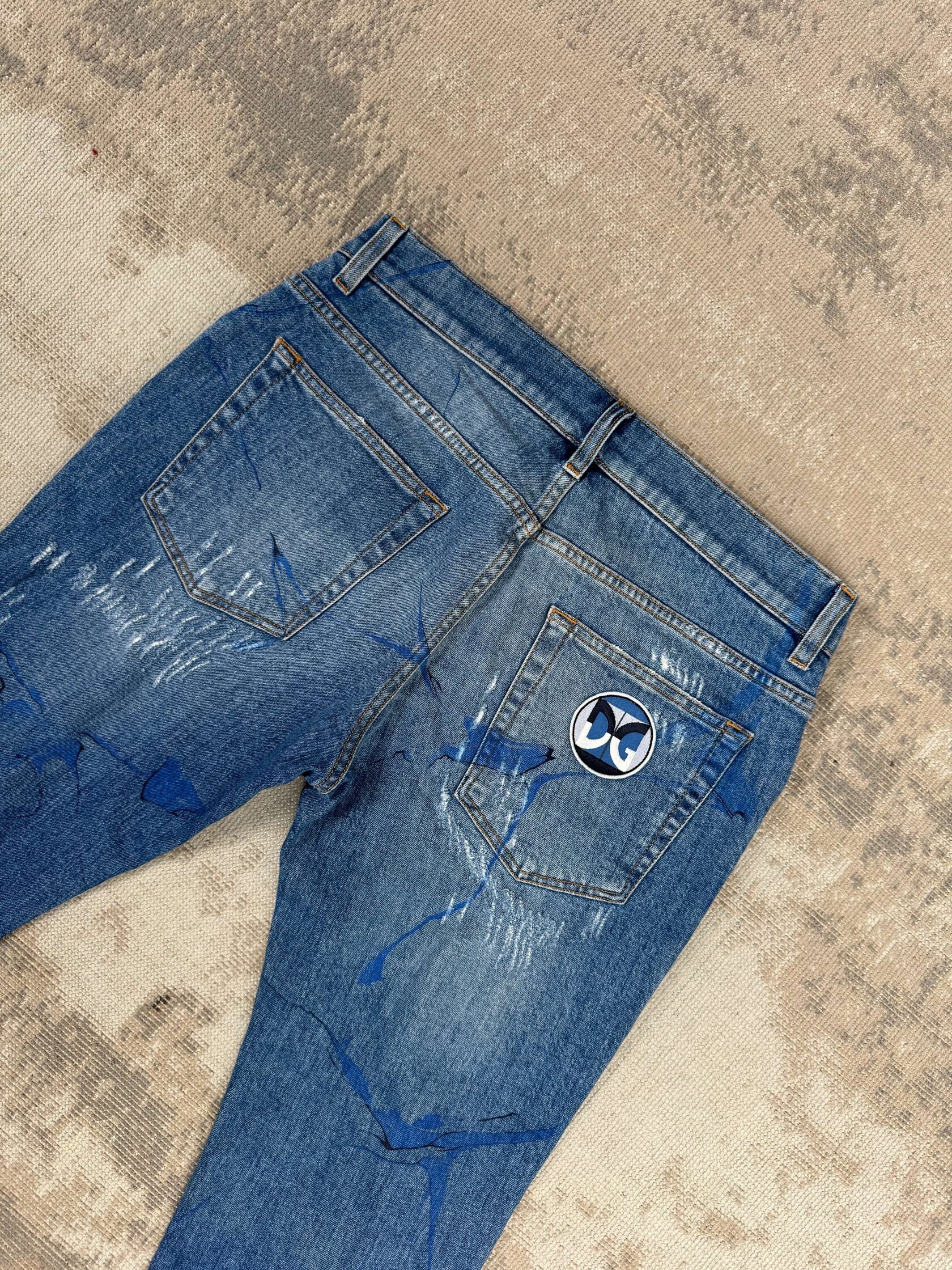 Dolce & Gabbana Graphic Distressed Jeans - Blue Denim (Unused) Dolce & Gabbana