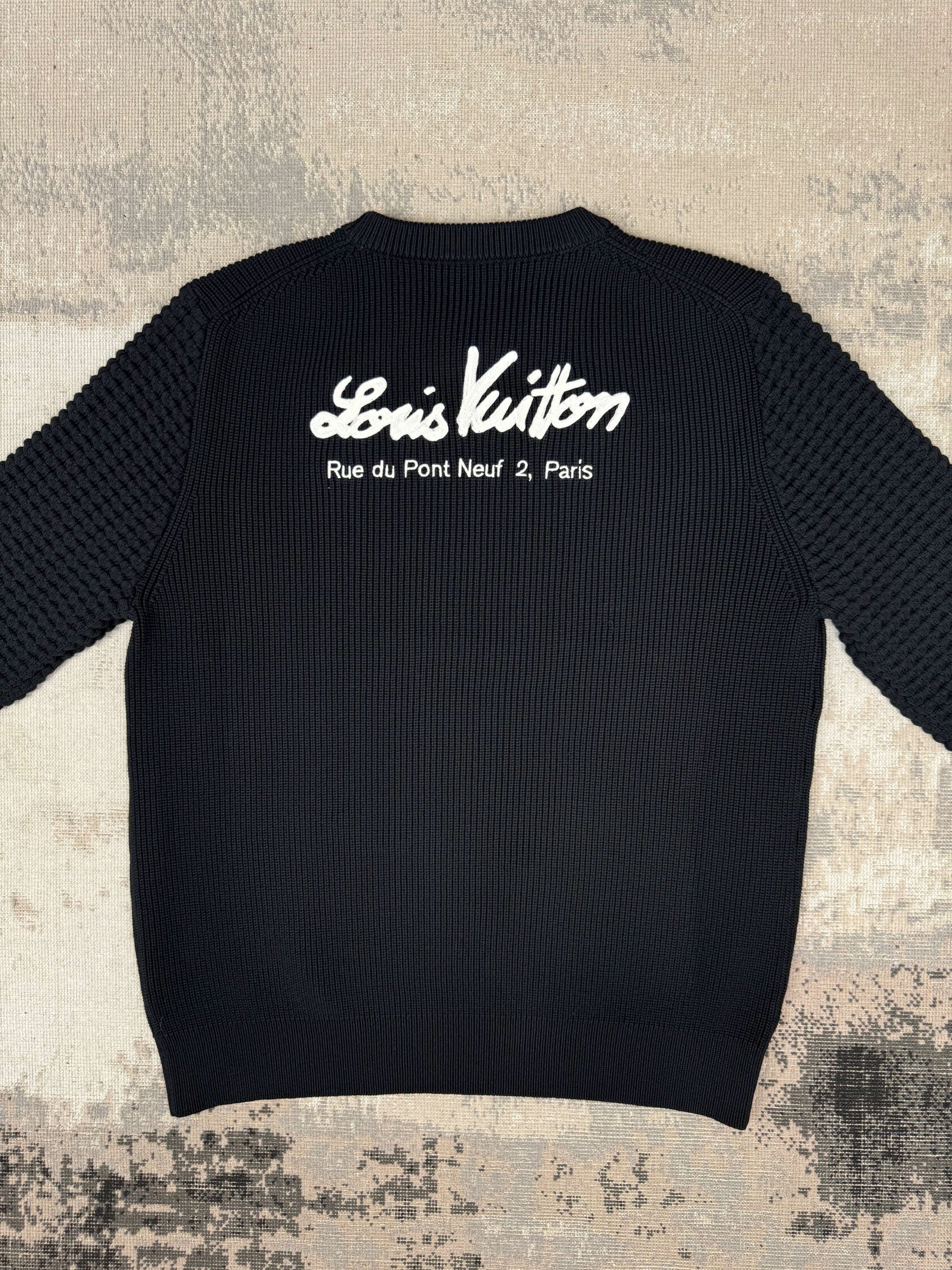 Louis Vuitton Rue Du Pont Neuf Waffle Knit Jumper - Black (Unused) Louis Vuitton