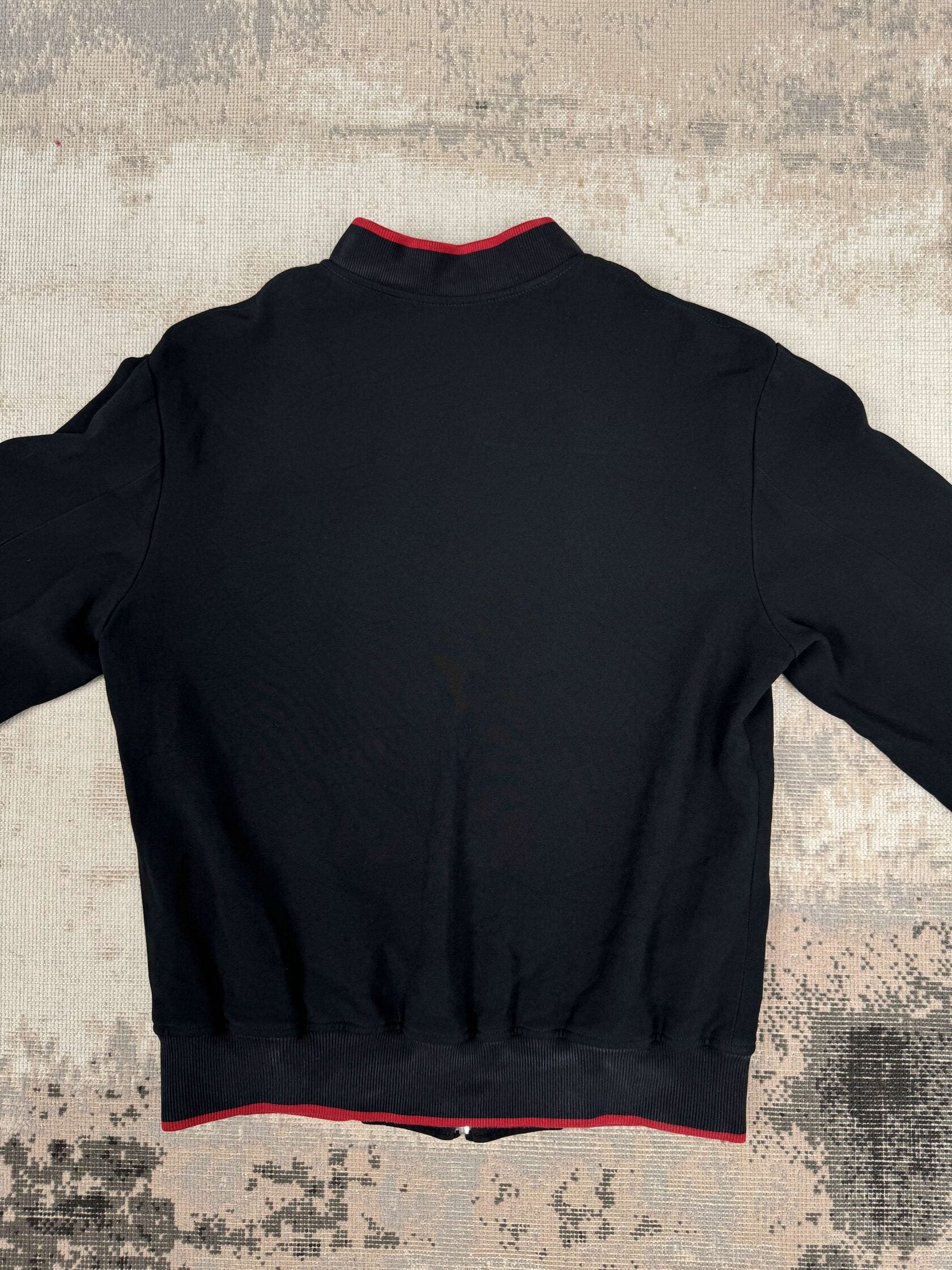 Dolce & Gabbana Red Plaque Logo Full Zip Jacket - Black Dolce & Gabbana