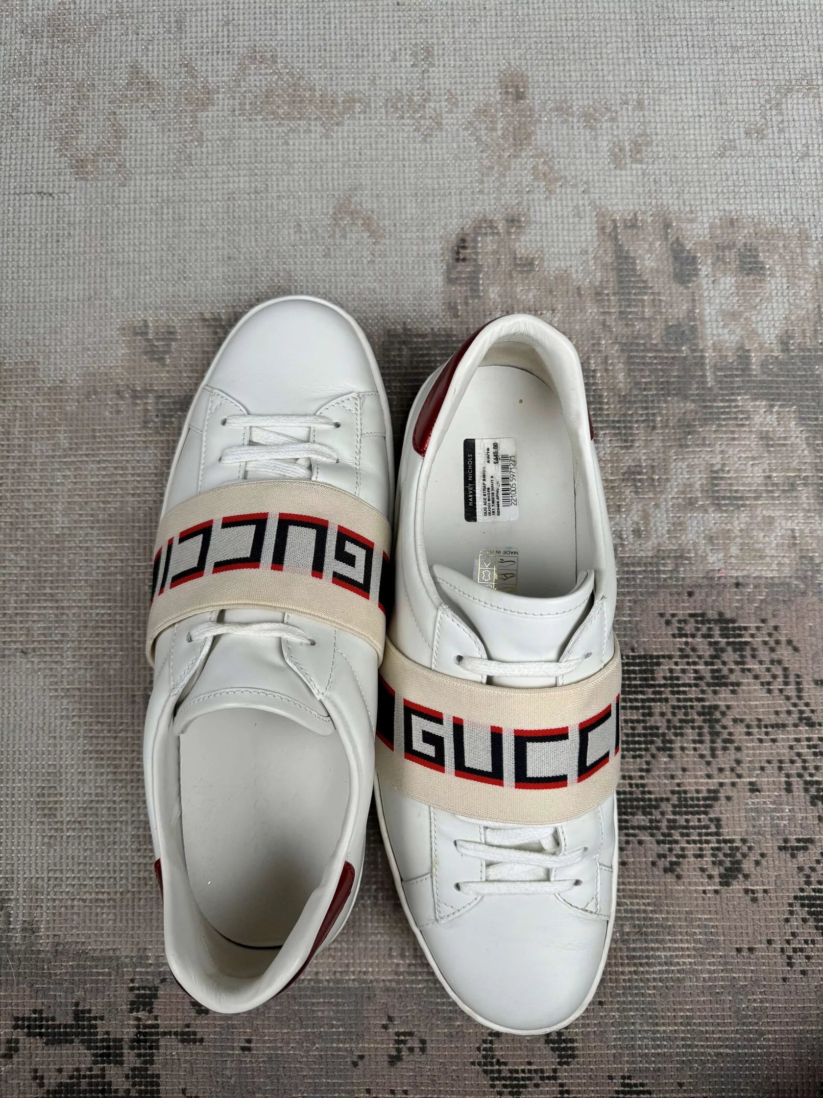 Gucci New Ace Stripe Trainers - White Gucci