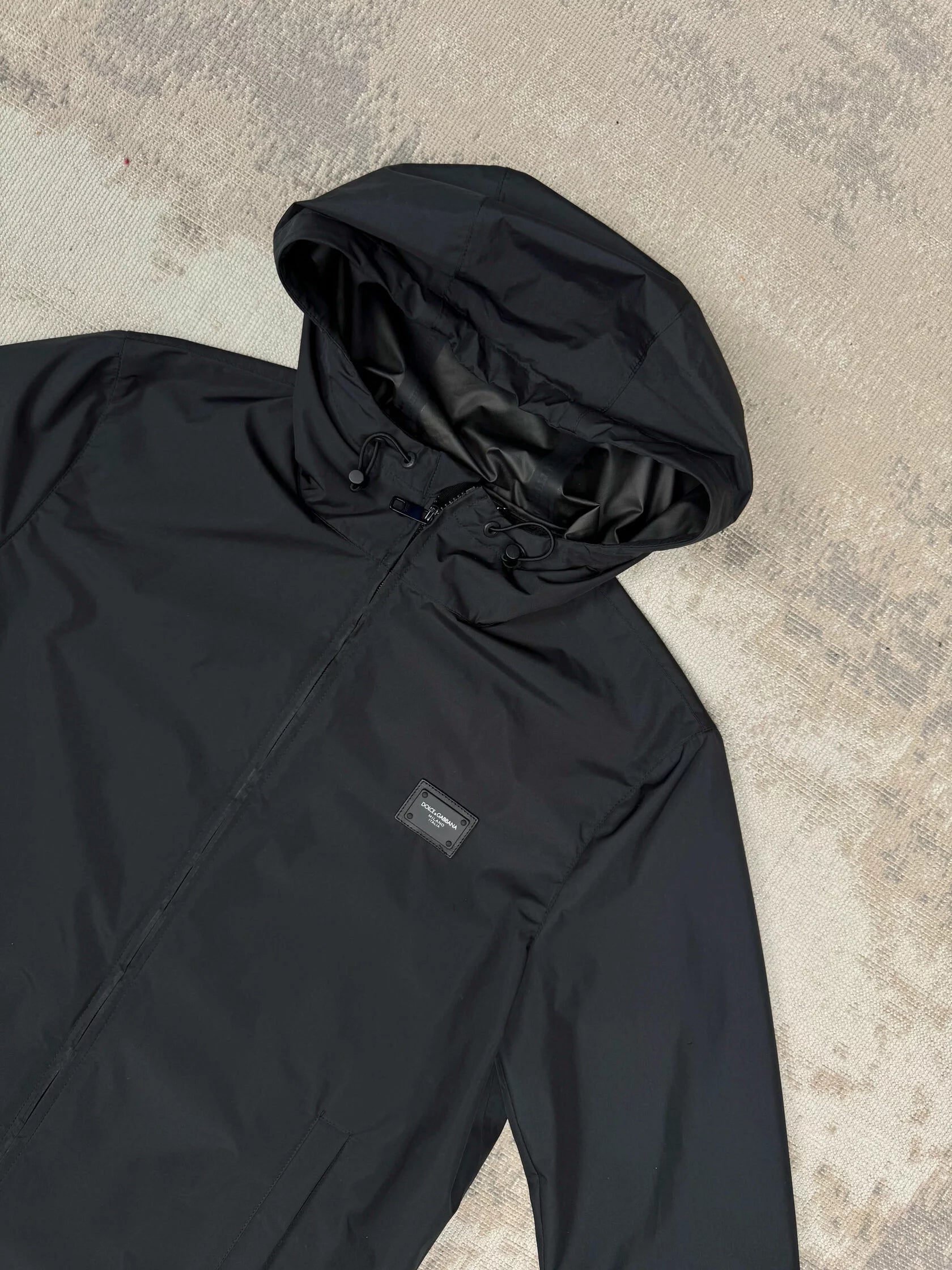 Dolce & Gabbana Plaque Rain Jacket - Black