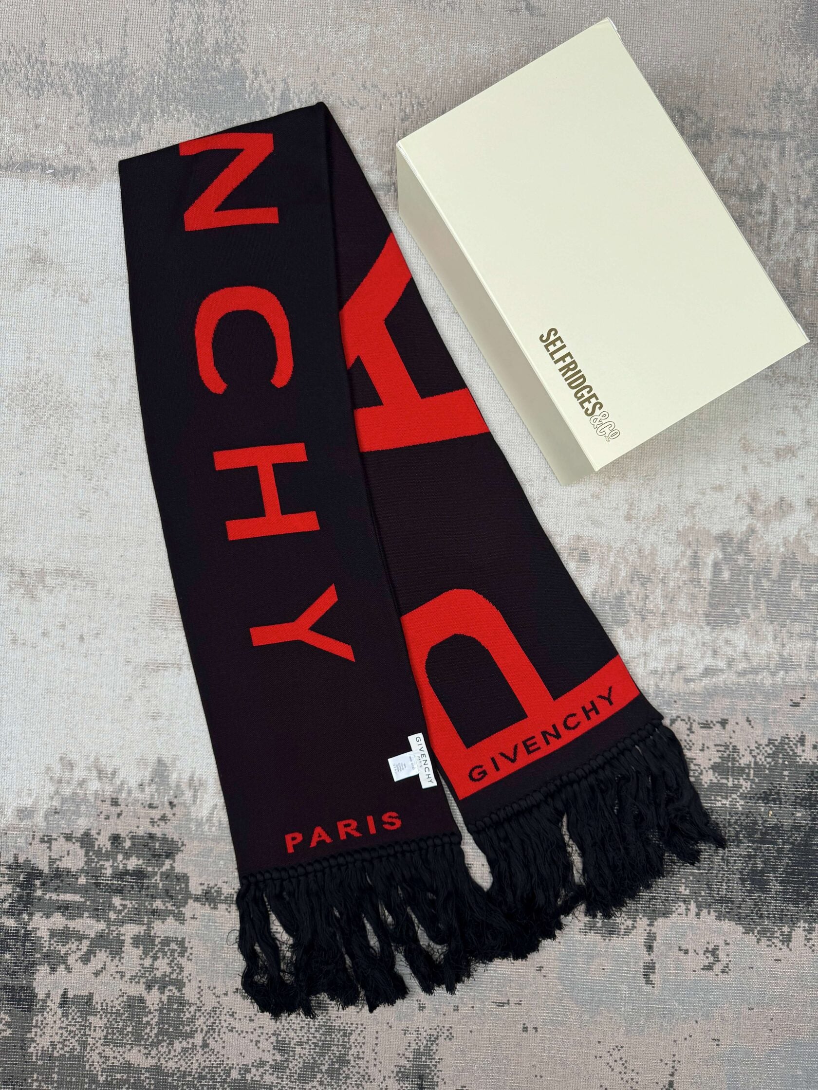 Givenchy Paris Logo Scarf - Black (Unused)