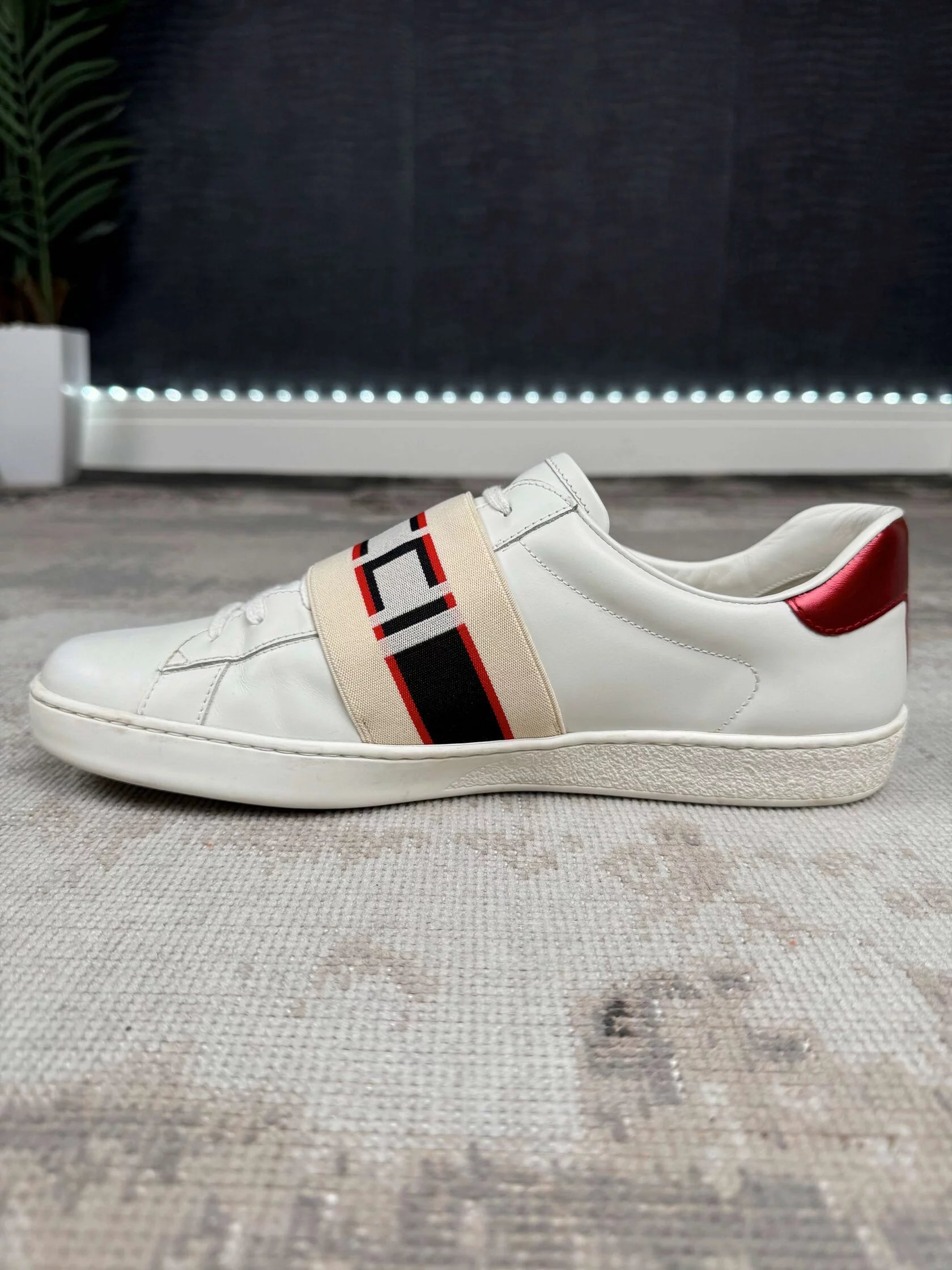 Gucci New Ace Stripe Trainers - White Gucci