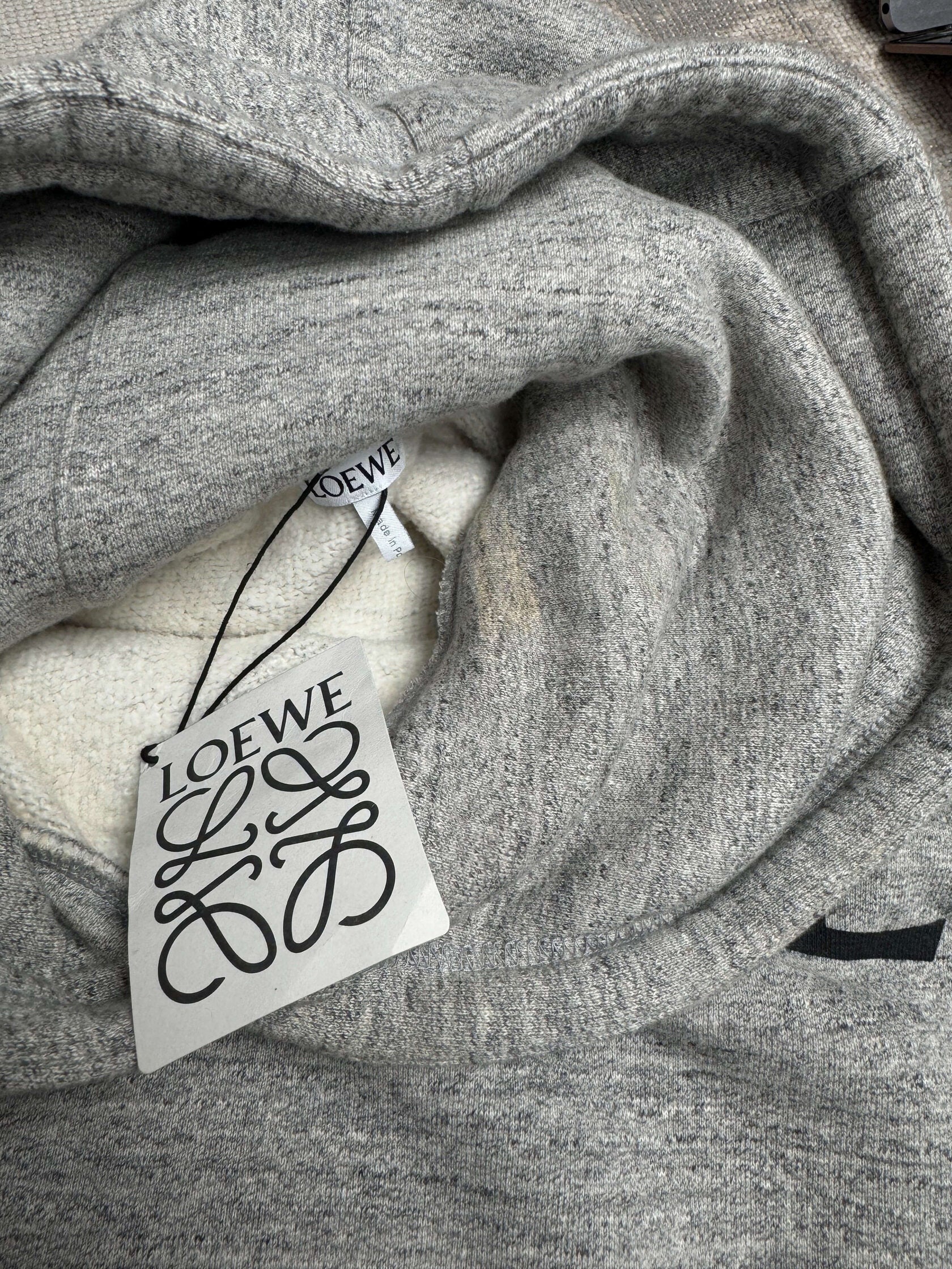 Loewe Logo-Printed Hoodie - Grey Loewe