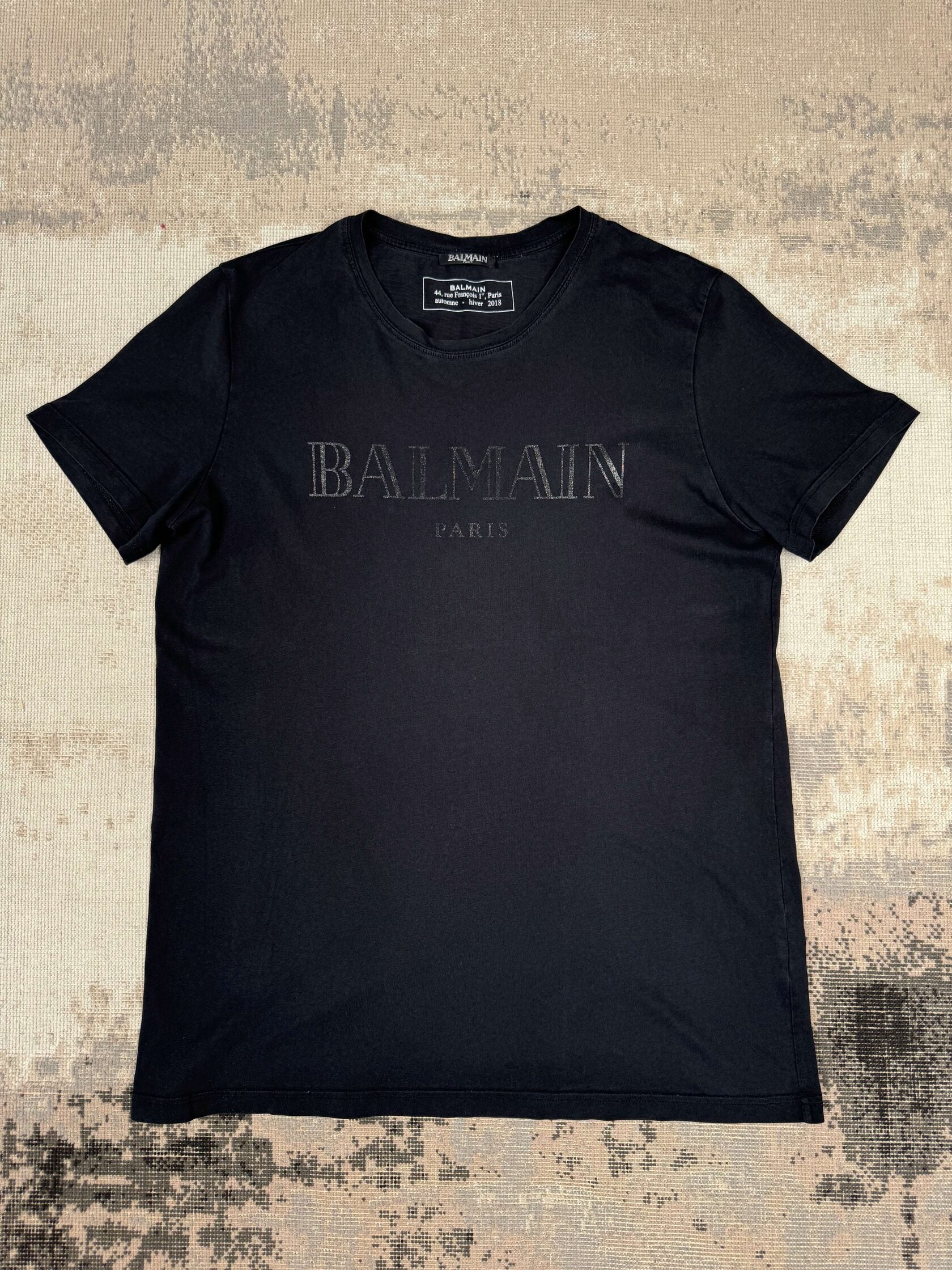 Balmain Printed Logo T-Shirt - Black