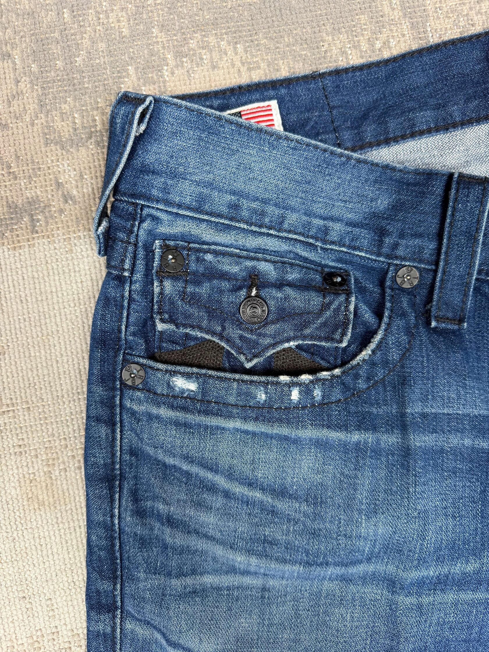True Religion Ricky Horseshoe Jeans - Blue Denim True Religion