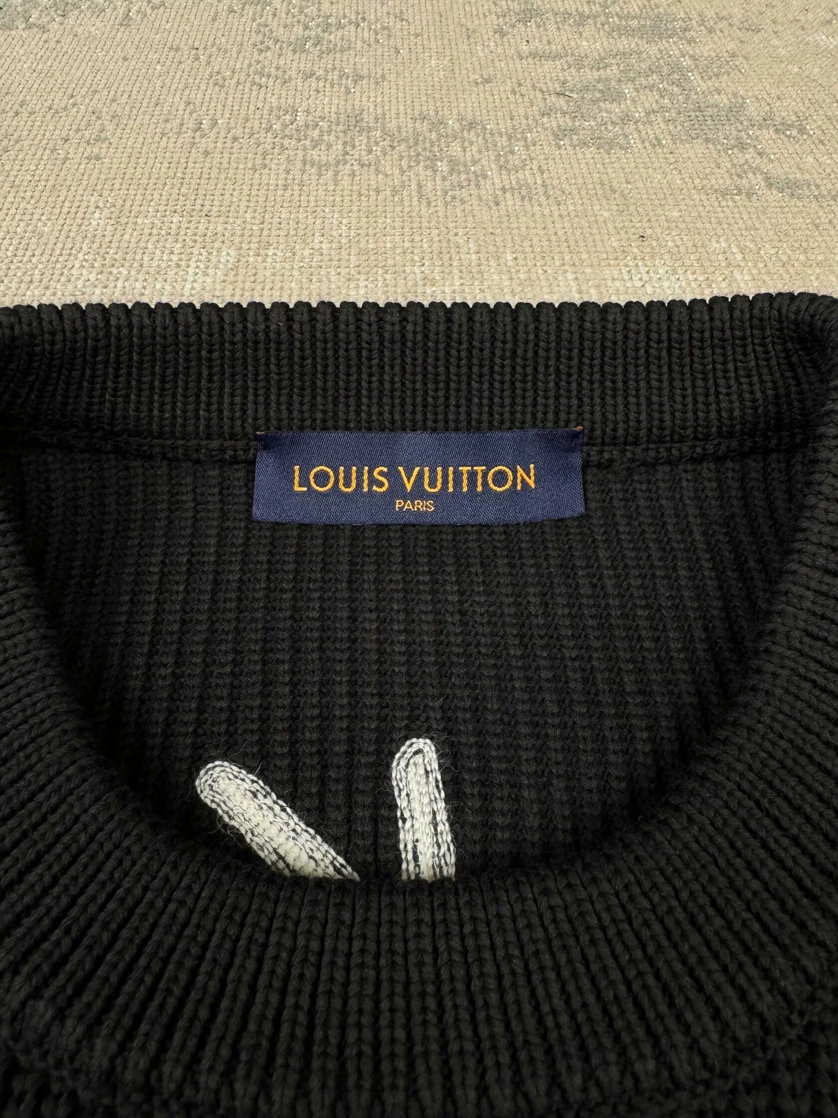 Louis Vuitton Rue Du Pont Neuf Waffle Knit Jumper - Black (Unused) Louis Vuitton