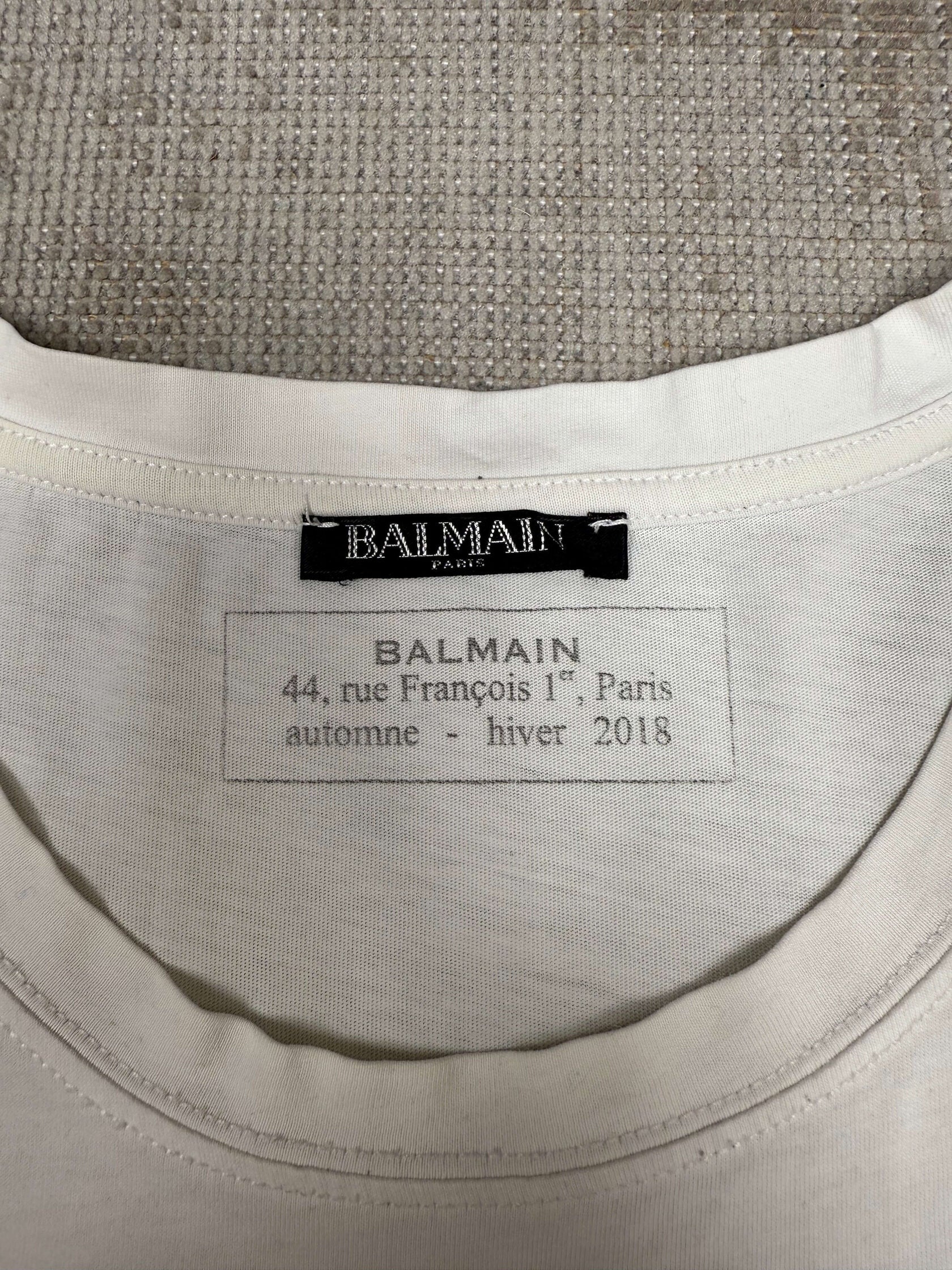 Balmain Holographic Printed T-Shirt - White Balmain