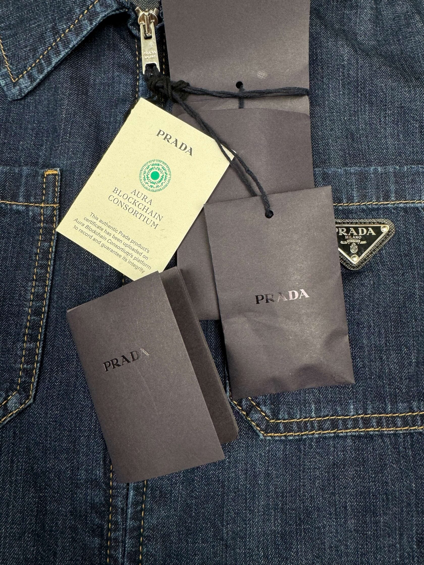 Prada Light Denim Zipper Jacket (Unused) Prada