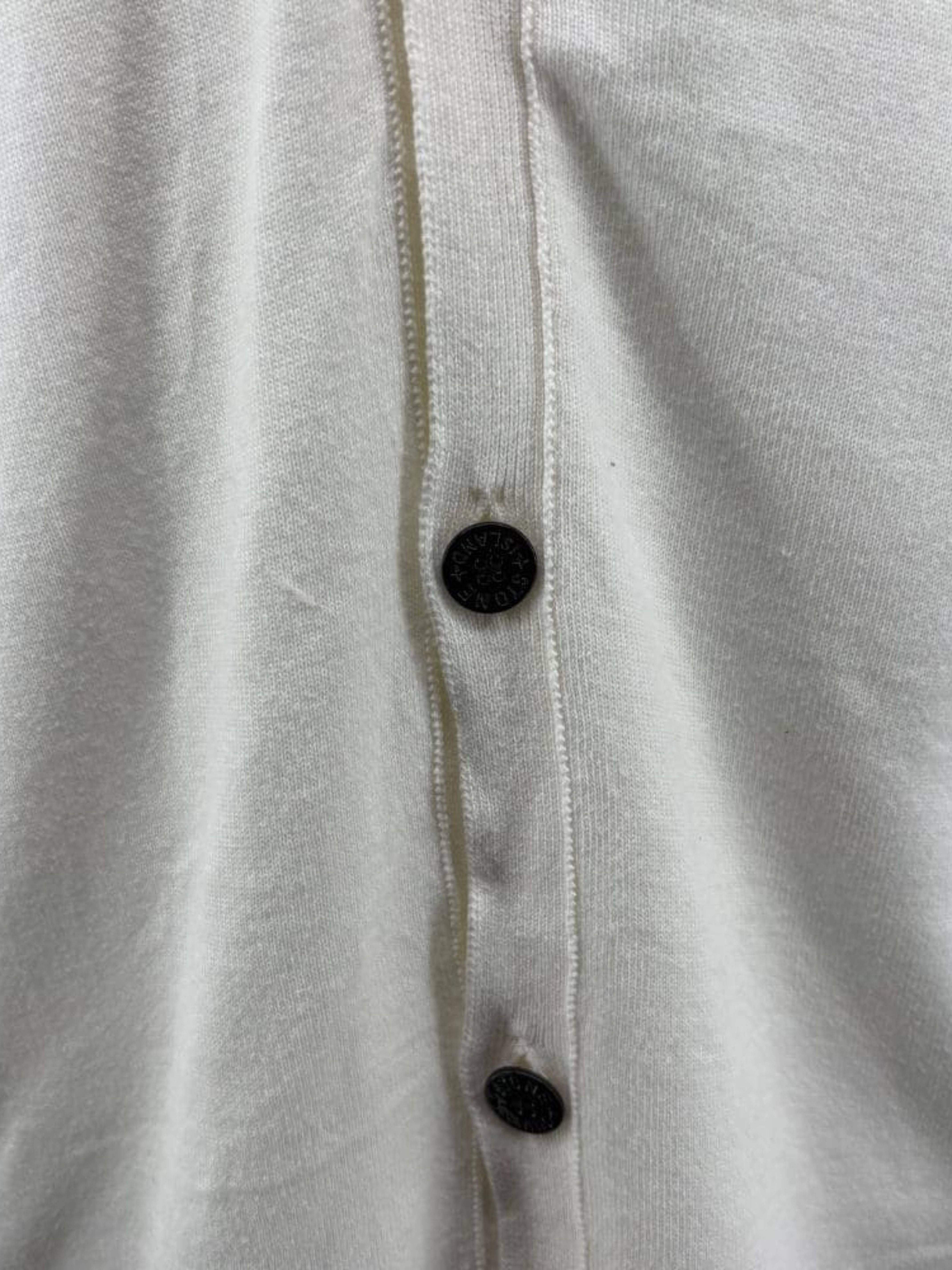 Stone Island Raw Hand Cotton Knitted Cardigan - White Stone Island