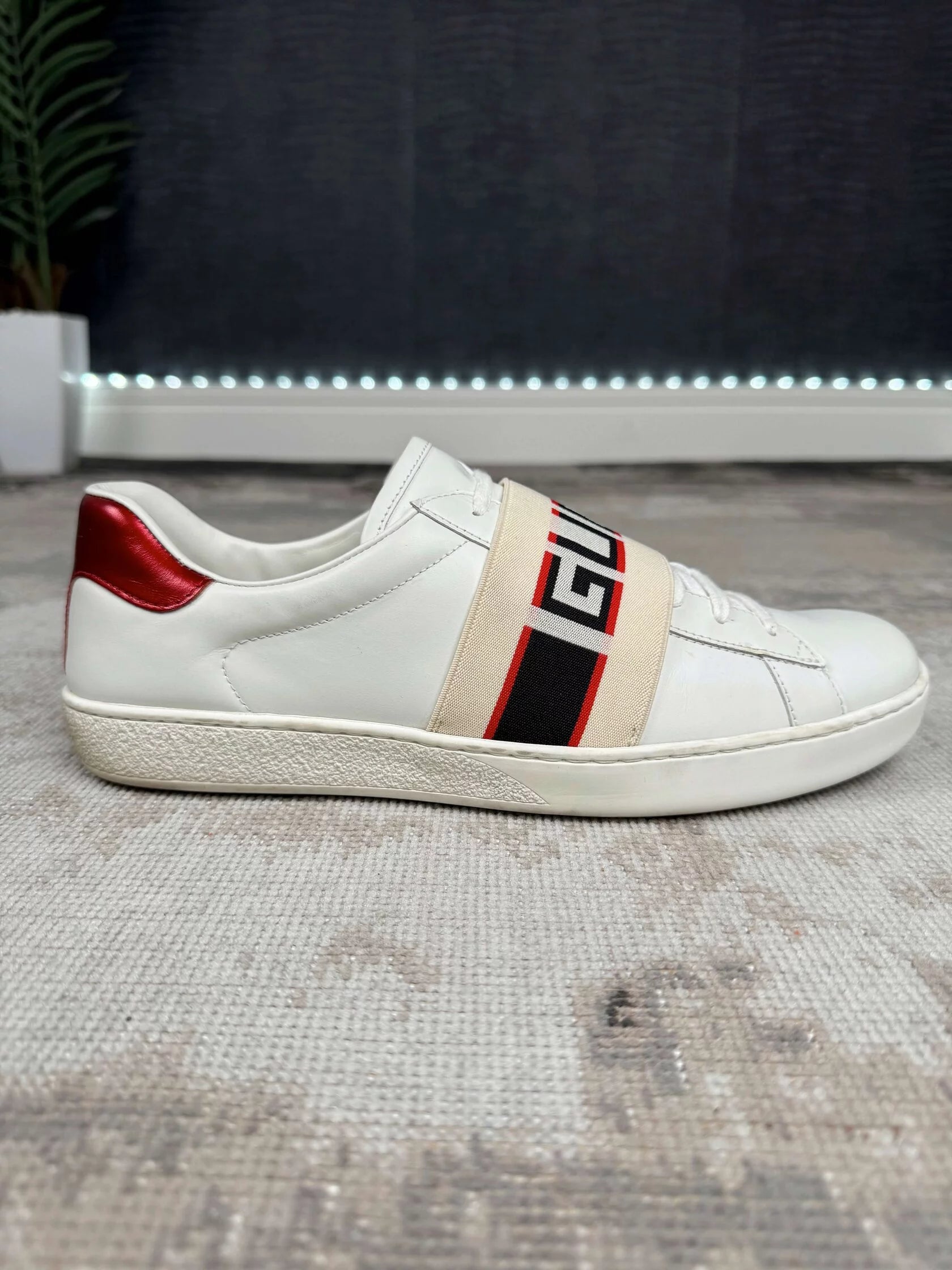 Gucci New Ace Stripe Trainers - White Gucci