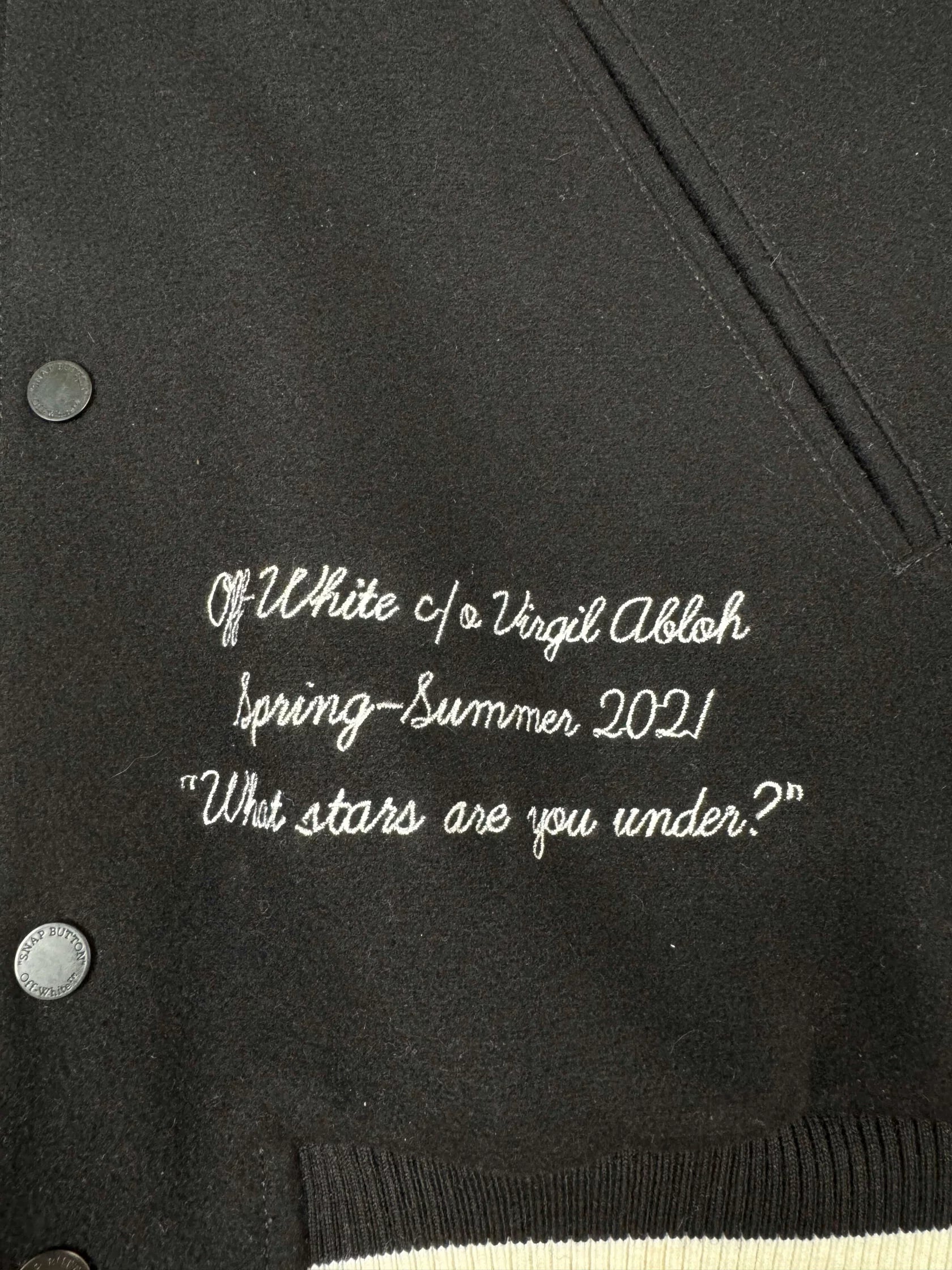 Off-White x Virgil Abloh Varsity Bomber Jacket - Black Off-White