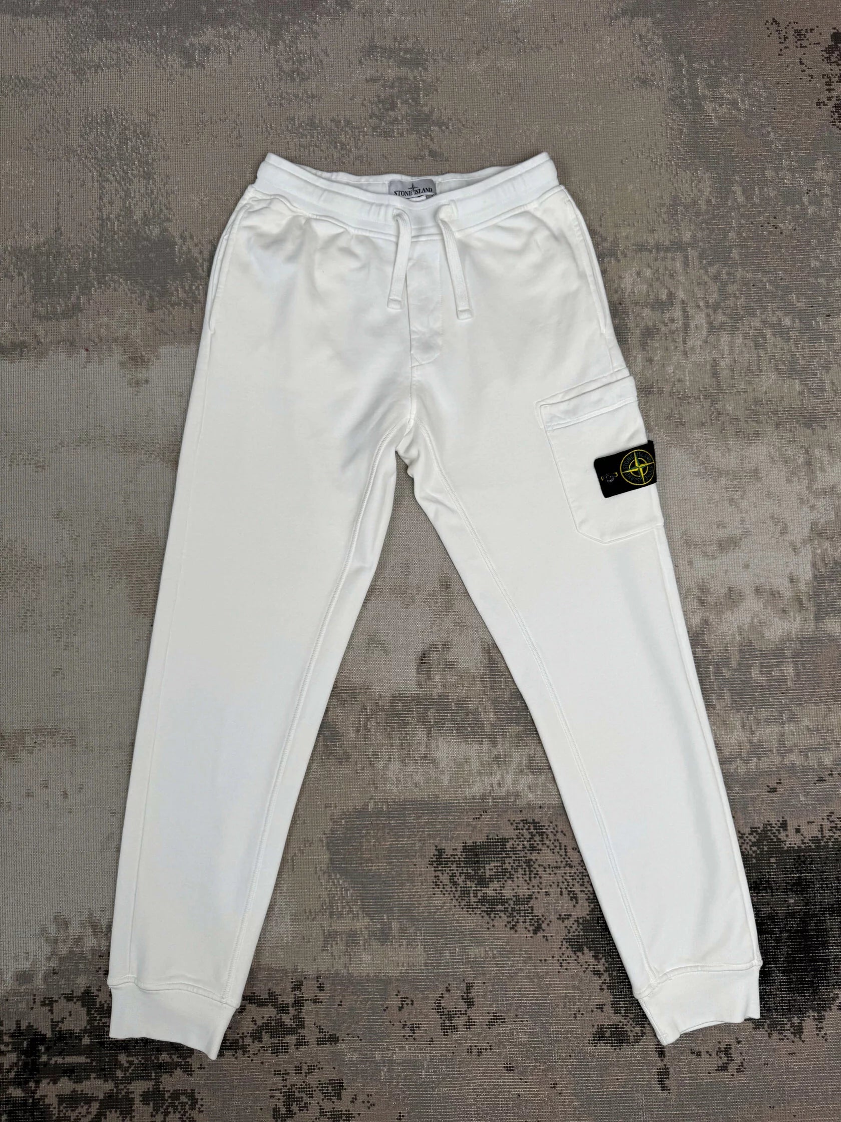 Stone Island Slim Fit Cargo Joggers - White