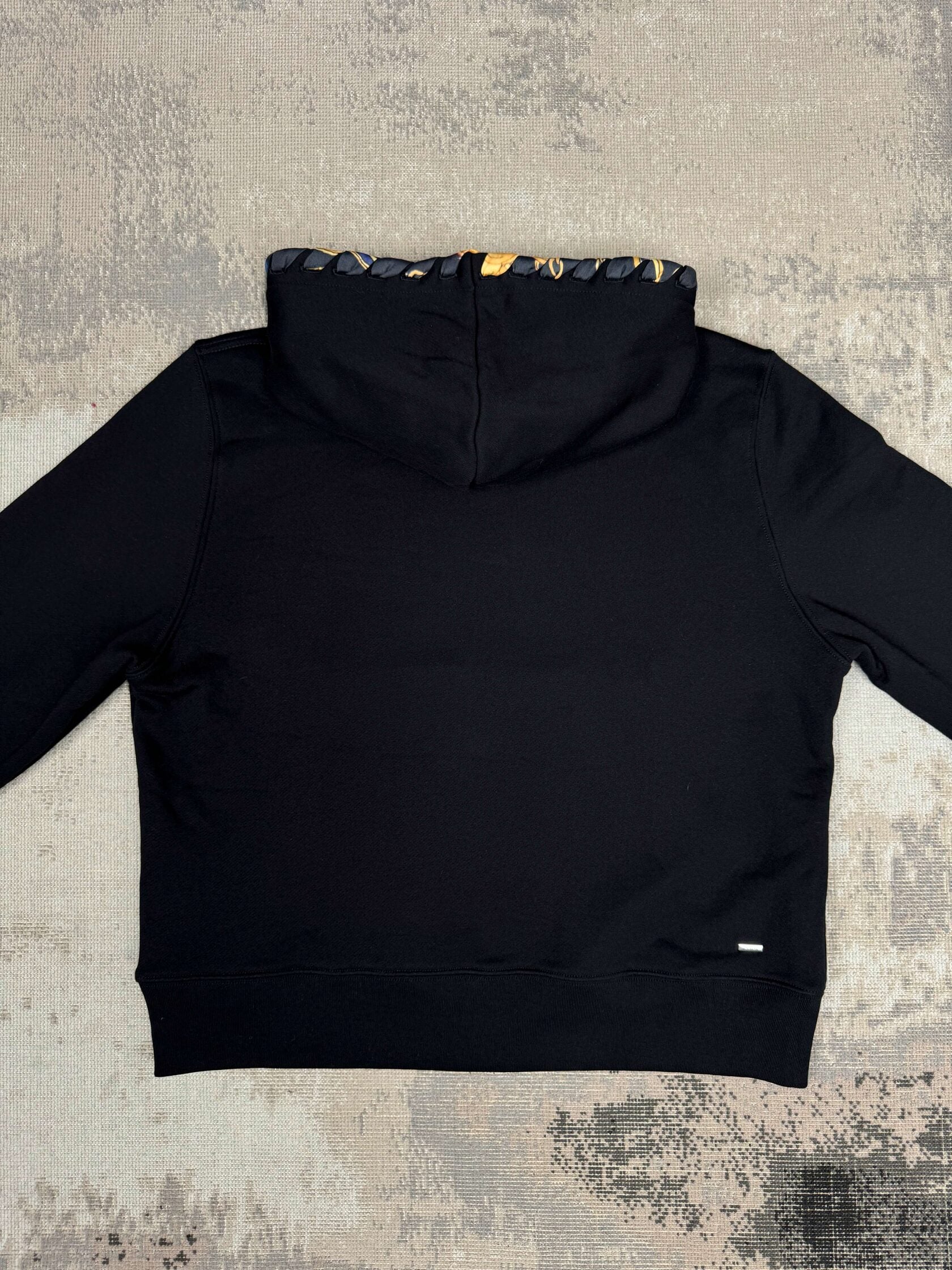 Amiri Scarf Trimmed Logo Printed Hoodie - Black (Unused) Amiri