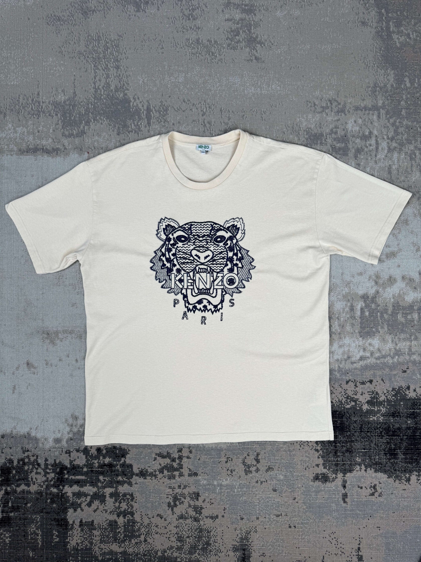 Kenzo Embroidered Tiger T-Shirt - Cream Kenzo