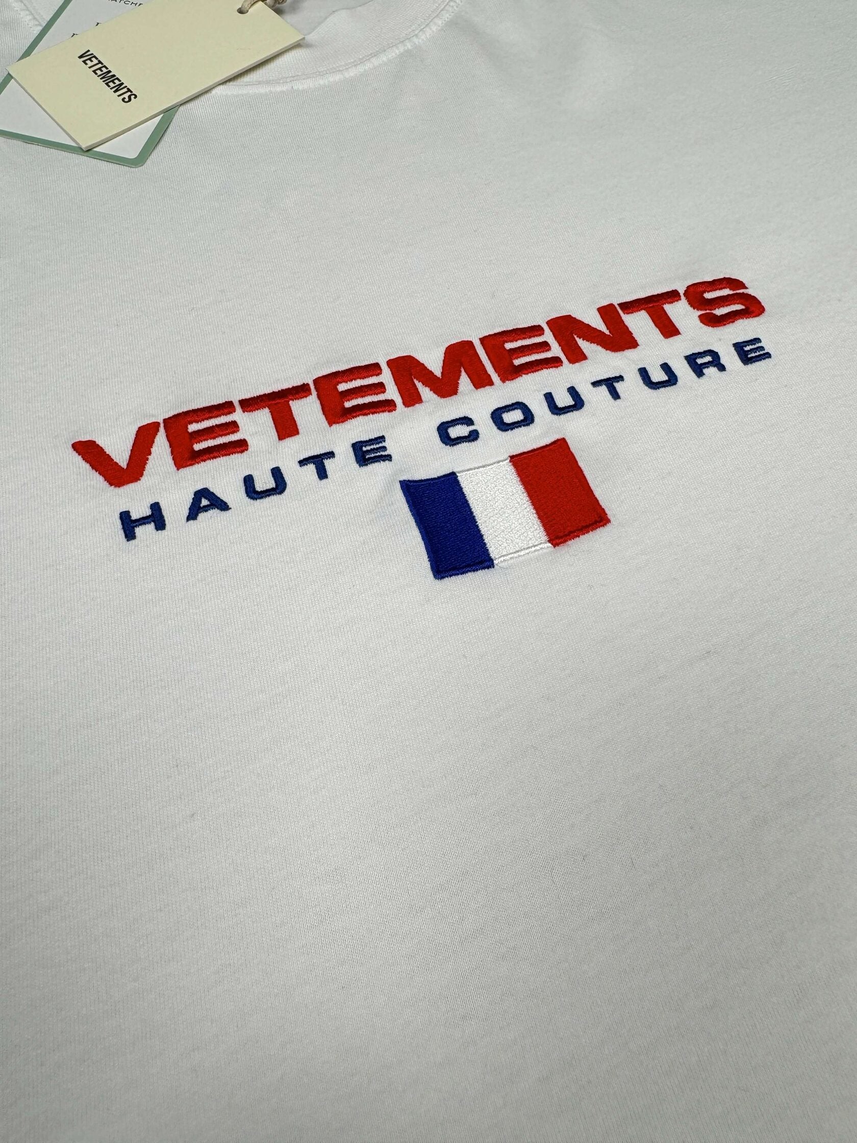 Vetements French Flag Embroidered T-Shirt - White (Unused)