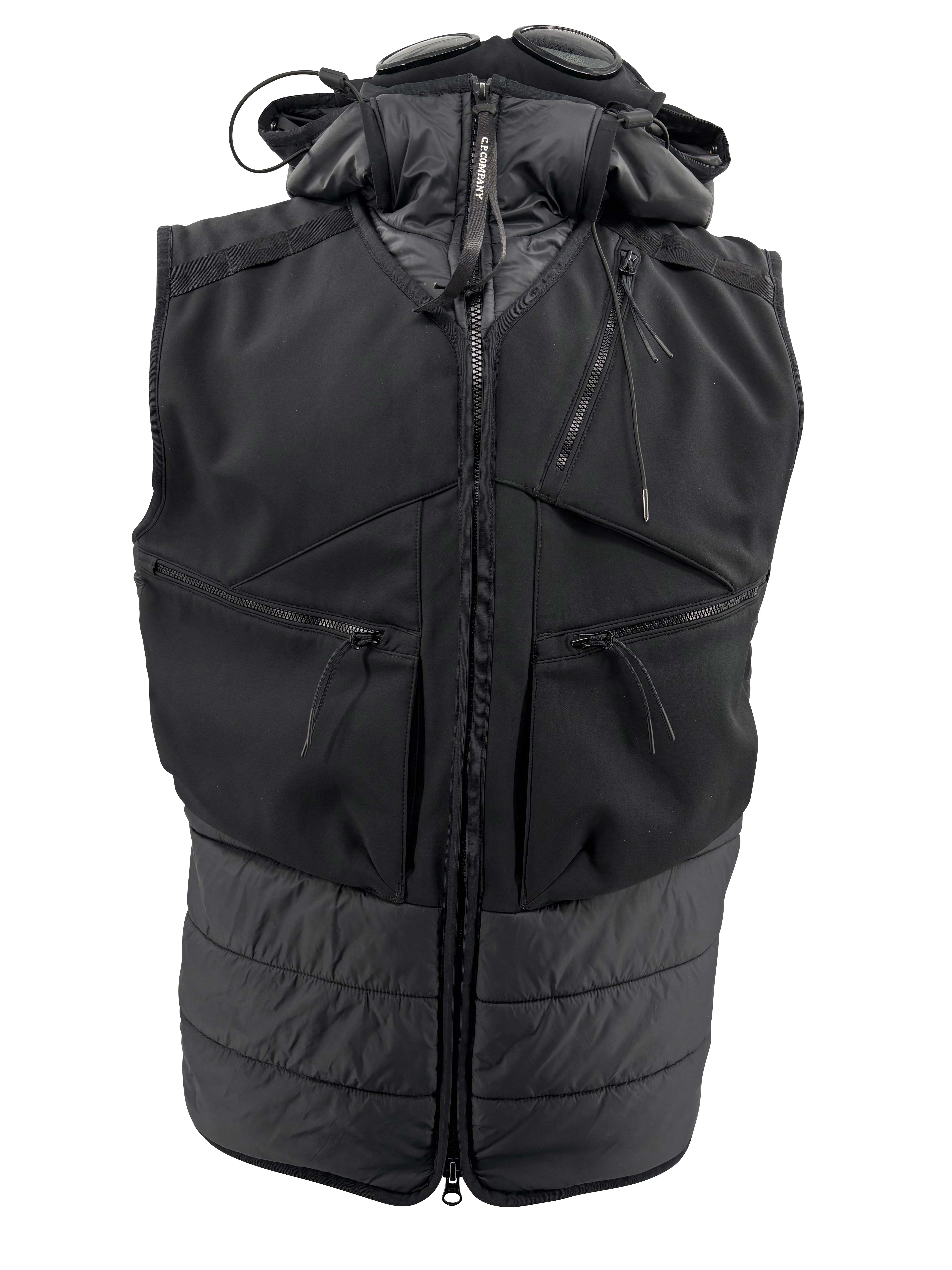 C.P. Company Shell-R Padded Down Goggle Gilet - Black C.P. Company