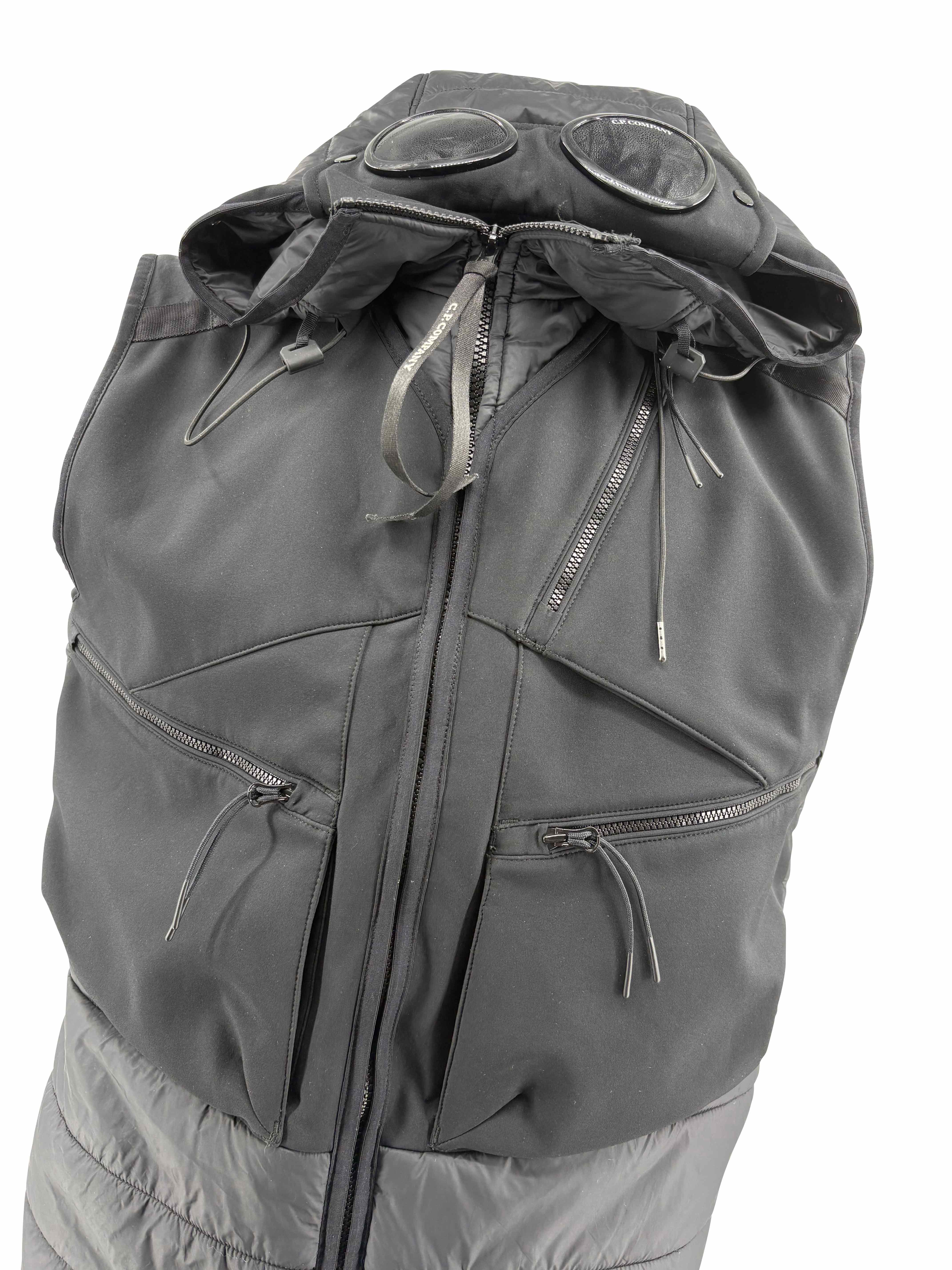 C.P. Company Shell-R Padded Down Goggle Gilet - Black C.P. Company
