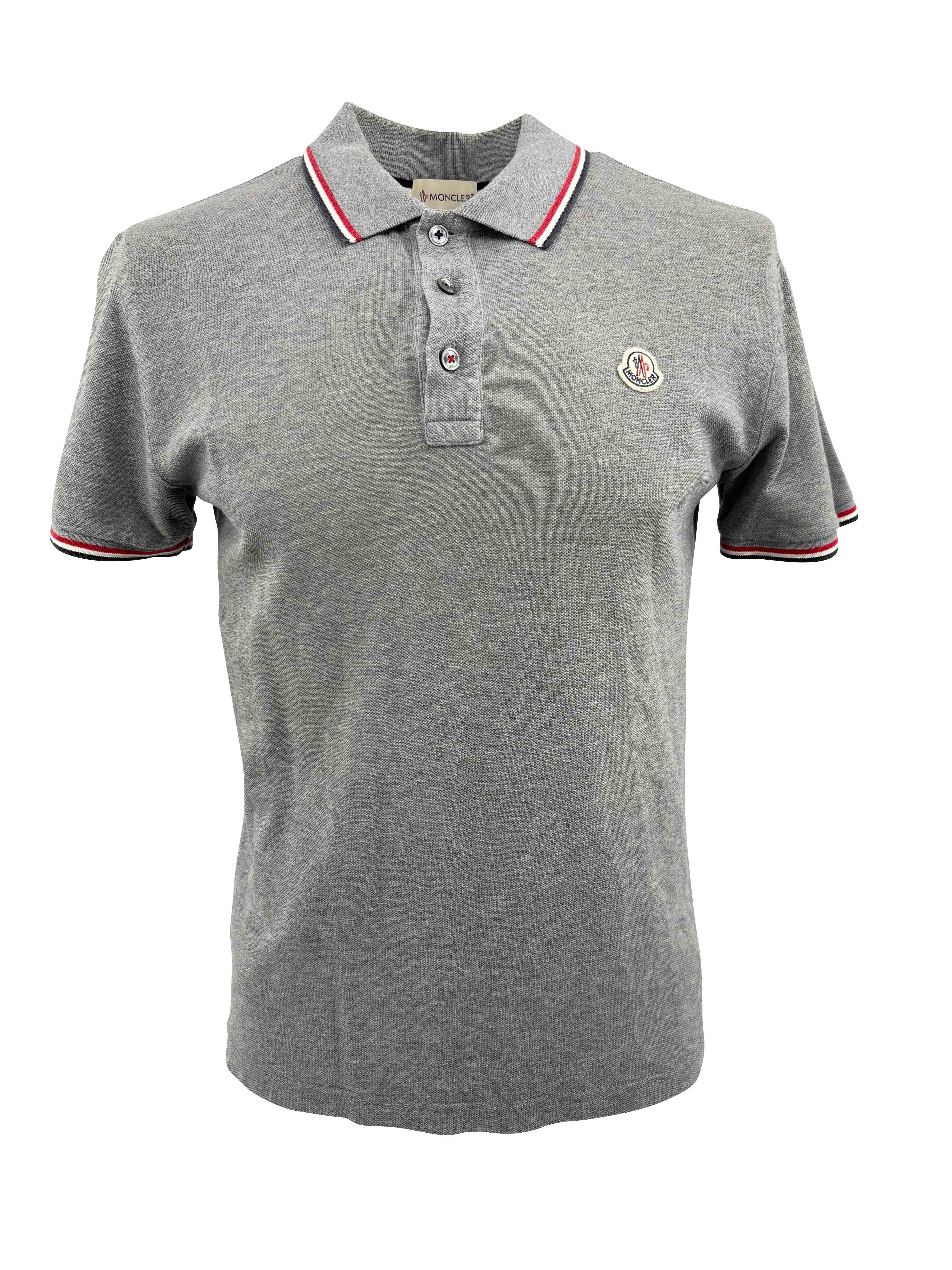 Moncler Logo Patch Polo - Grey Moncler