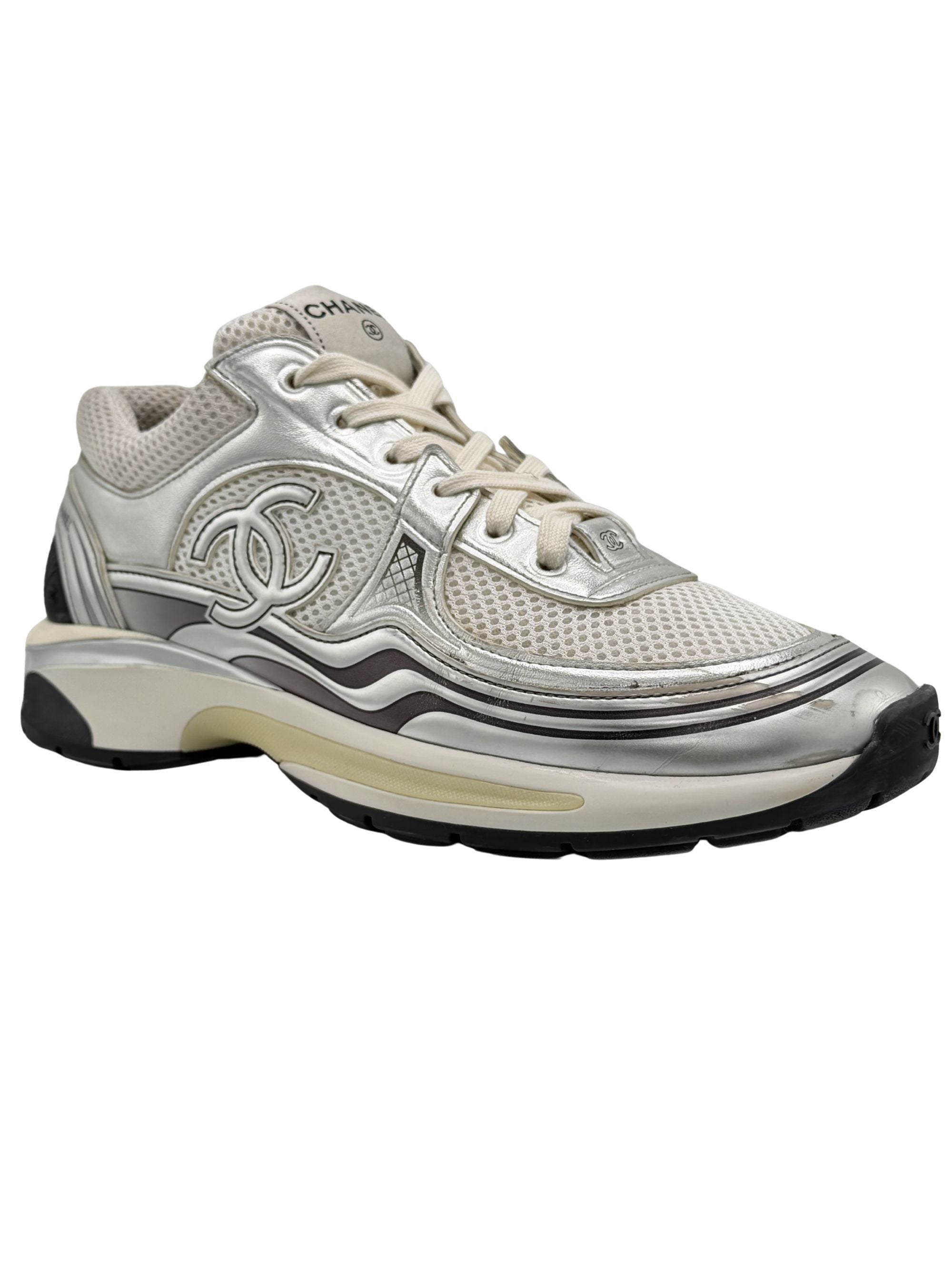 Chanel CC Runner Trainers - Silver Chanel