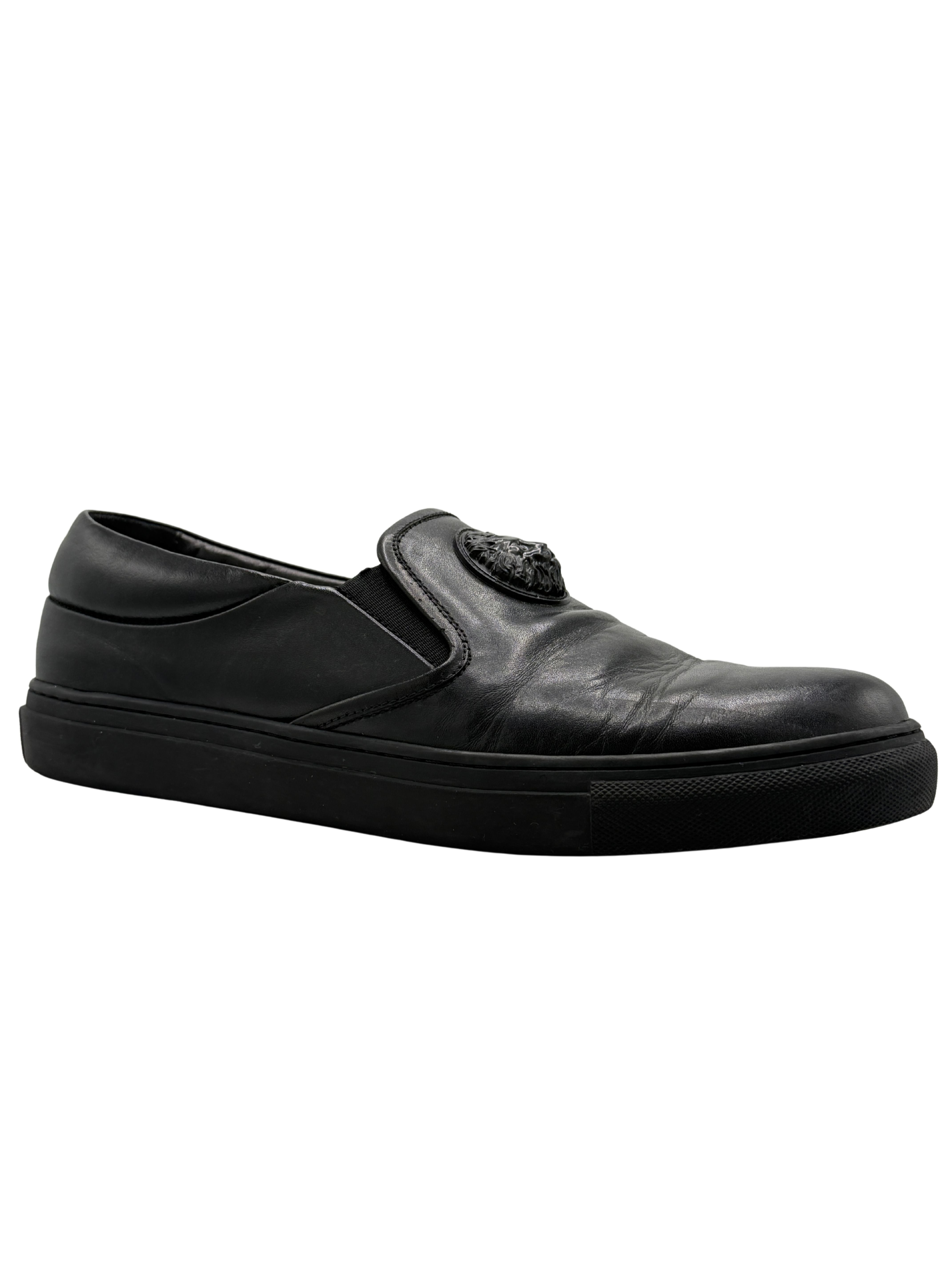 Versace Versus Leather Slip-on Trainer - Black