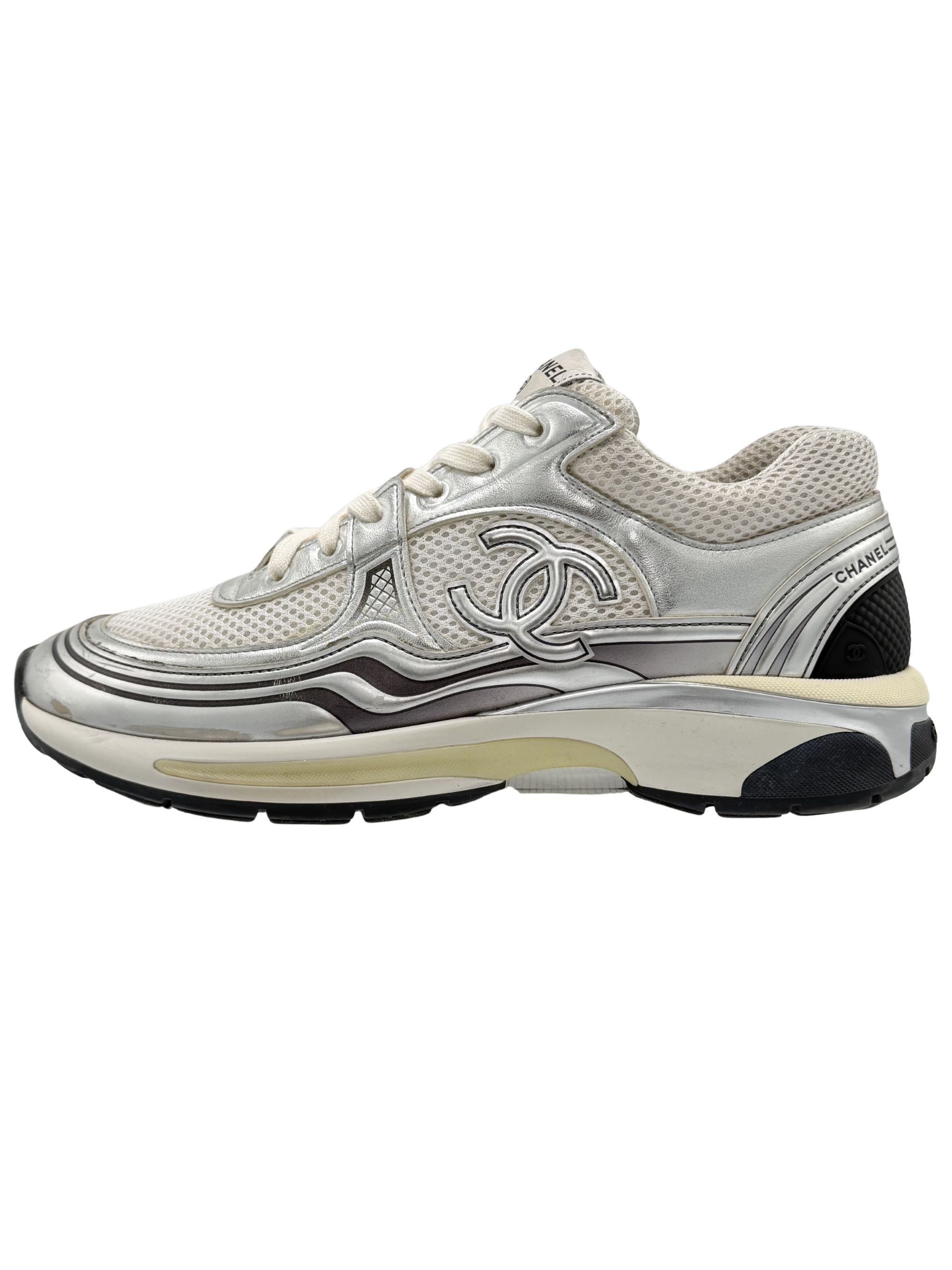 Chanel CC Runner Trainers - Silver Chanel