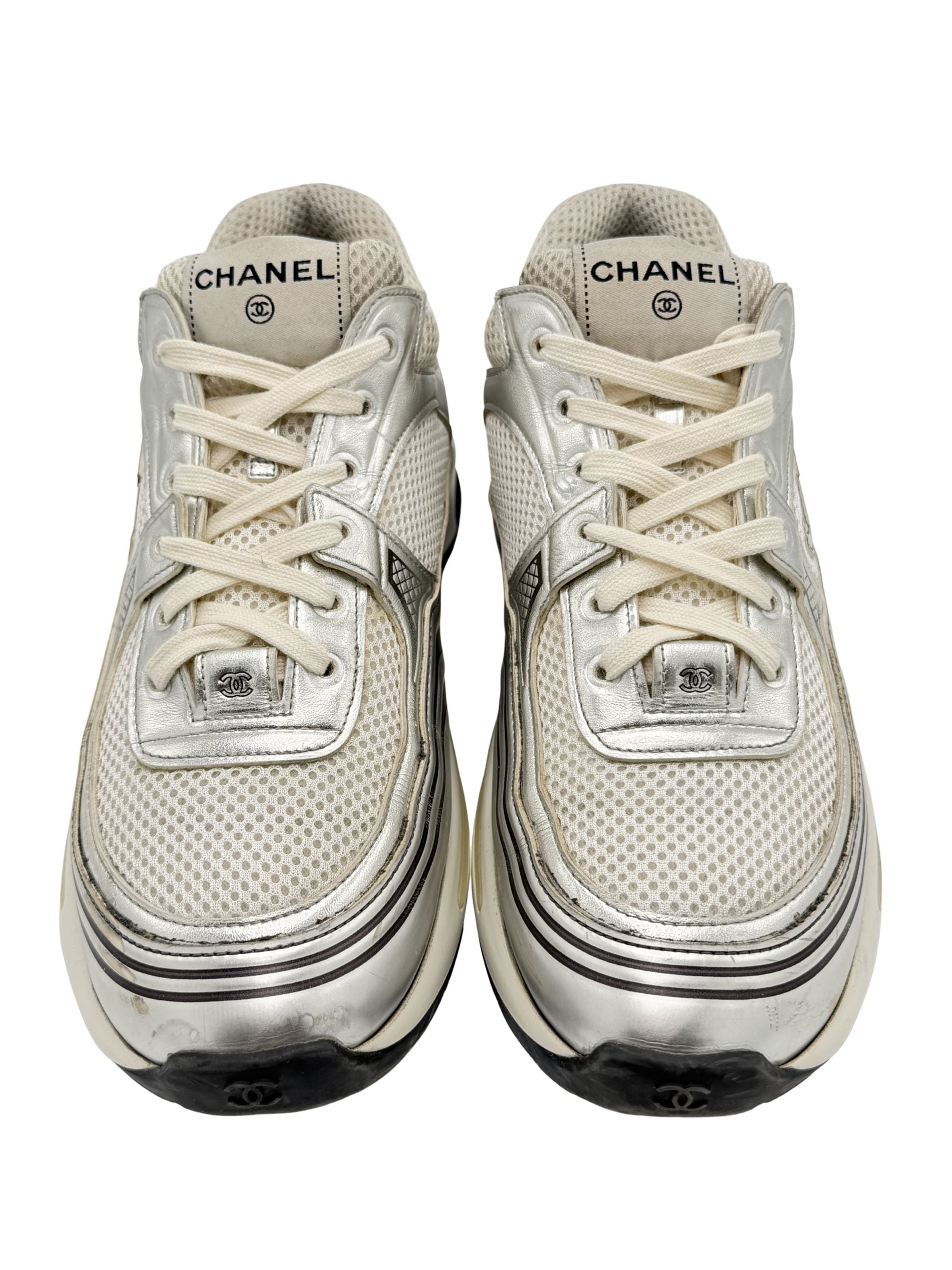 Chanel CC Runner Trainers - Silver Chanel