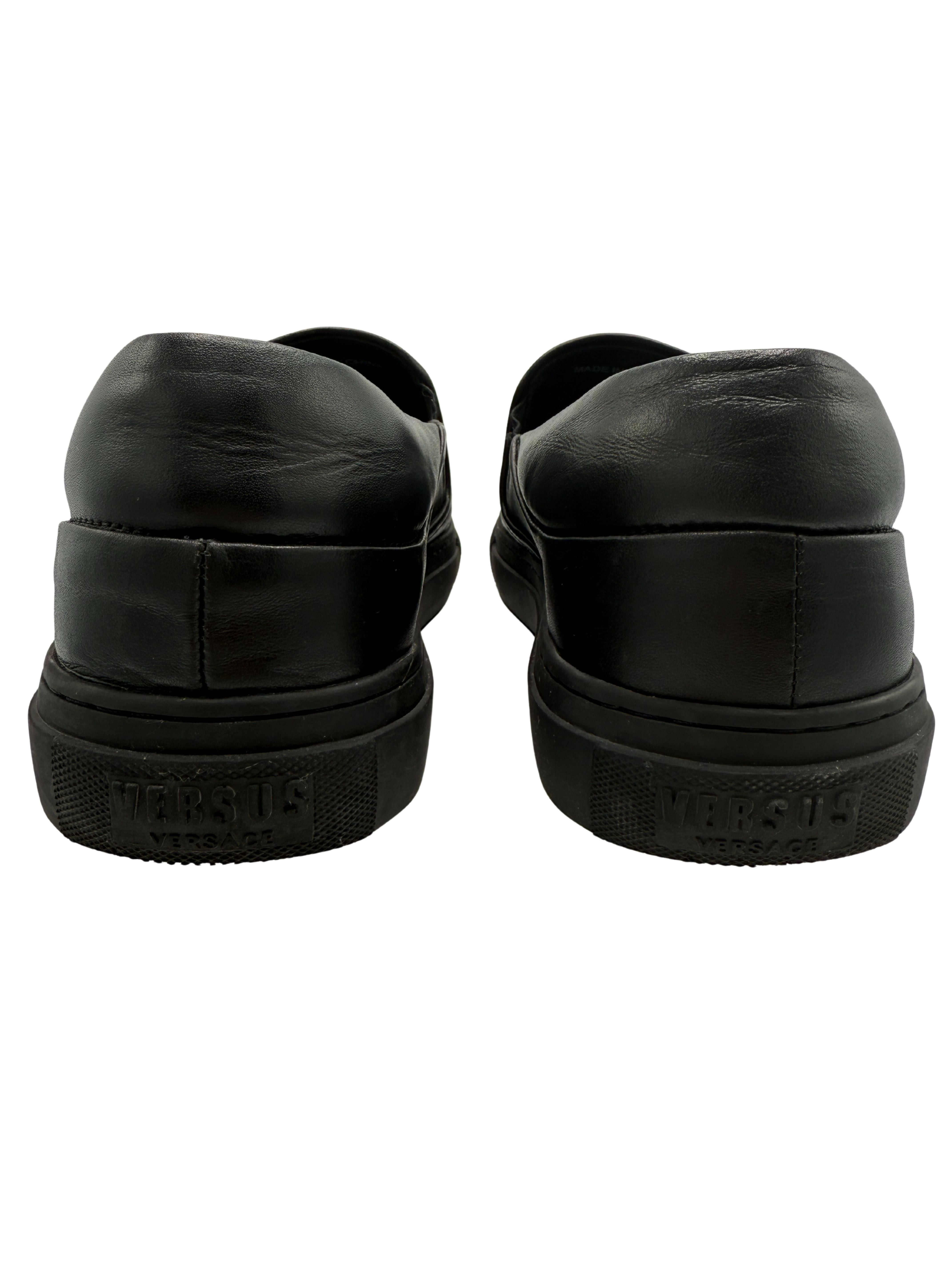 Versace Versus Leather Slip-on Trainer - Black