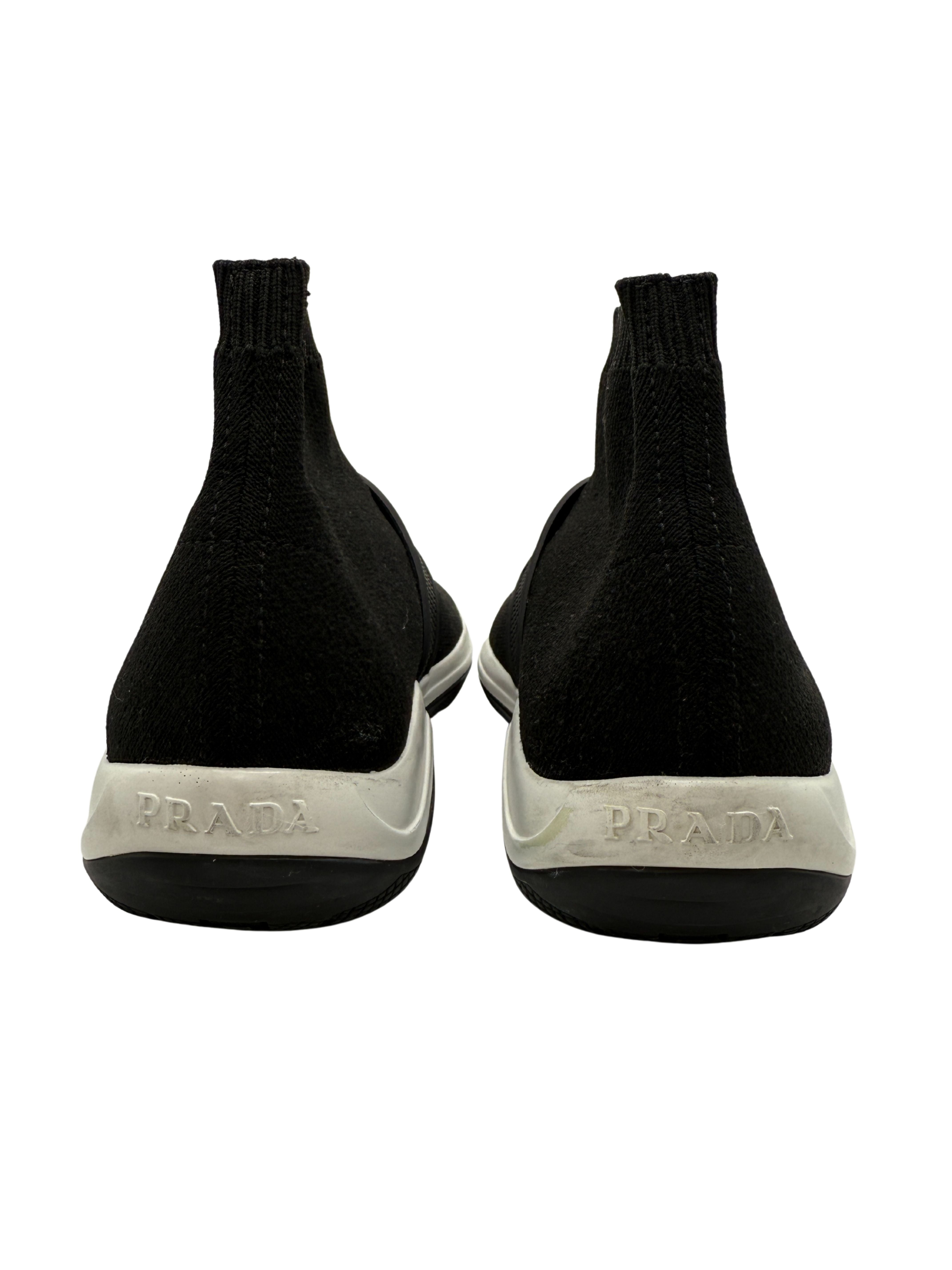 Prada Sock Strap Trainer - Black