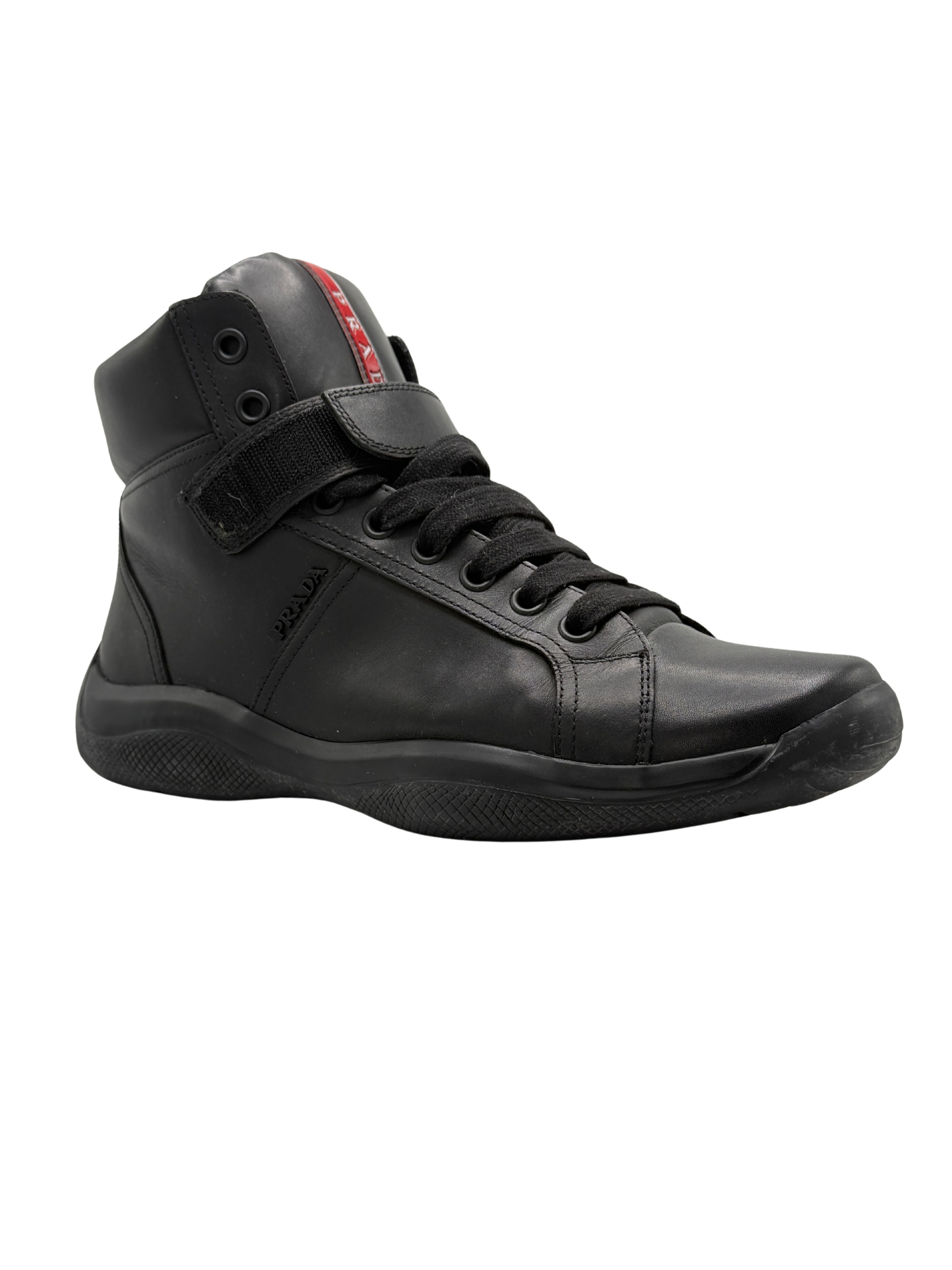 Prada High Top America's Cup Trainers - Black Prada