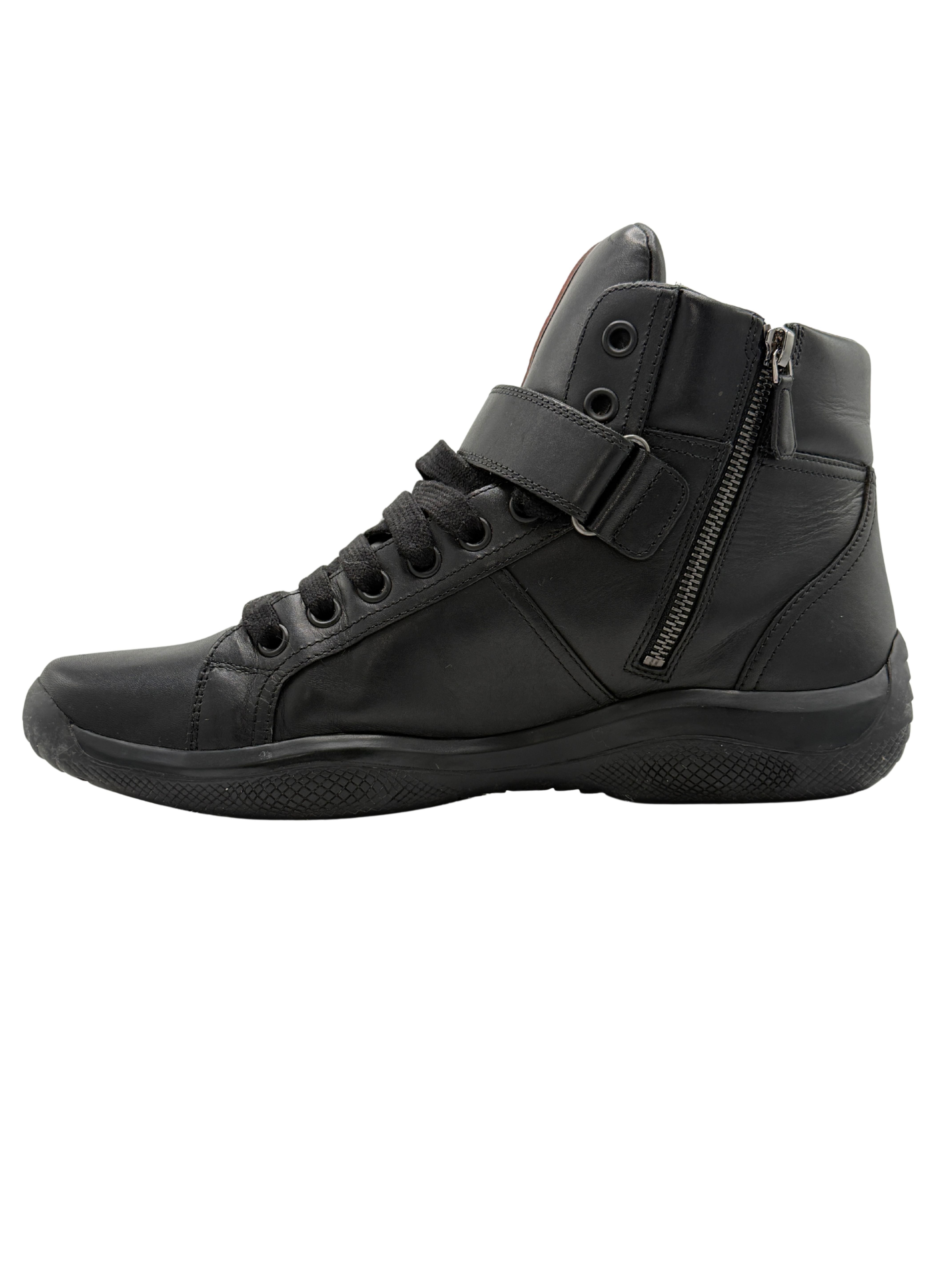 Prada High Top America's Cup Trainers - Black Prada