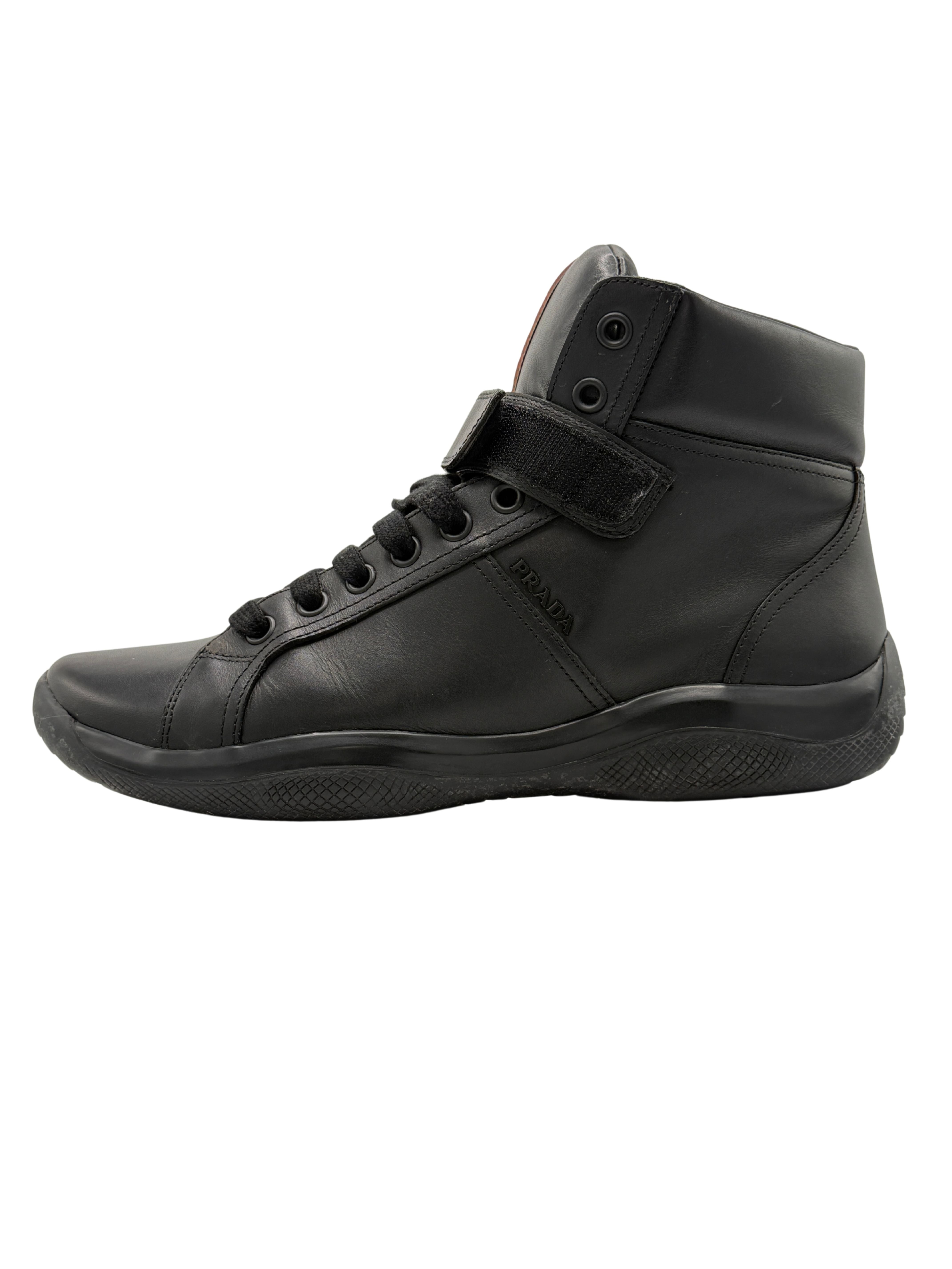 Prada High Top America's Cup Trainers - Black Prada