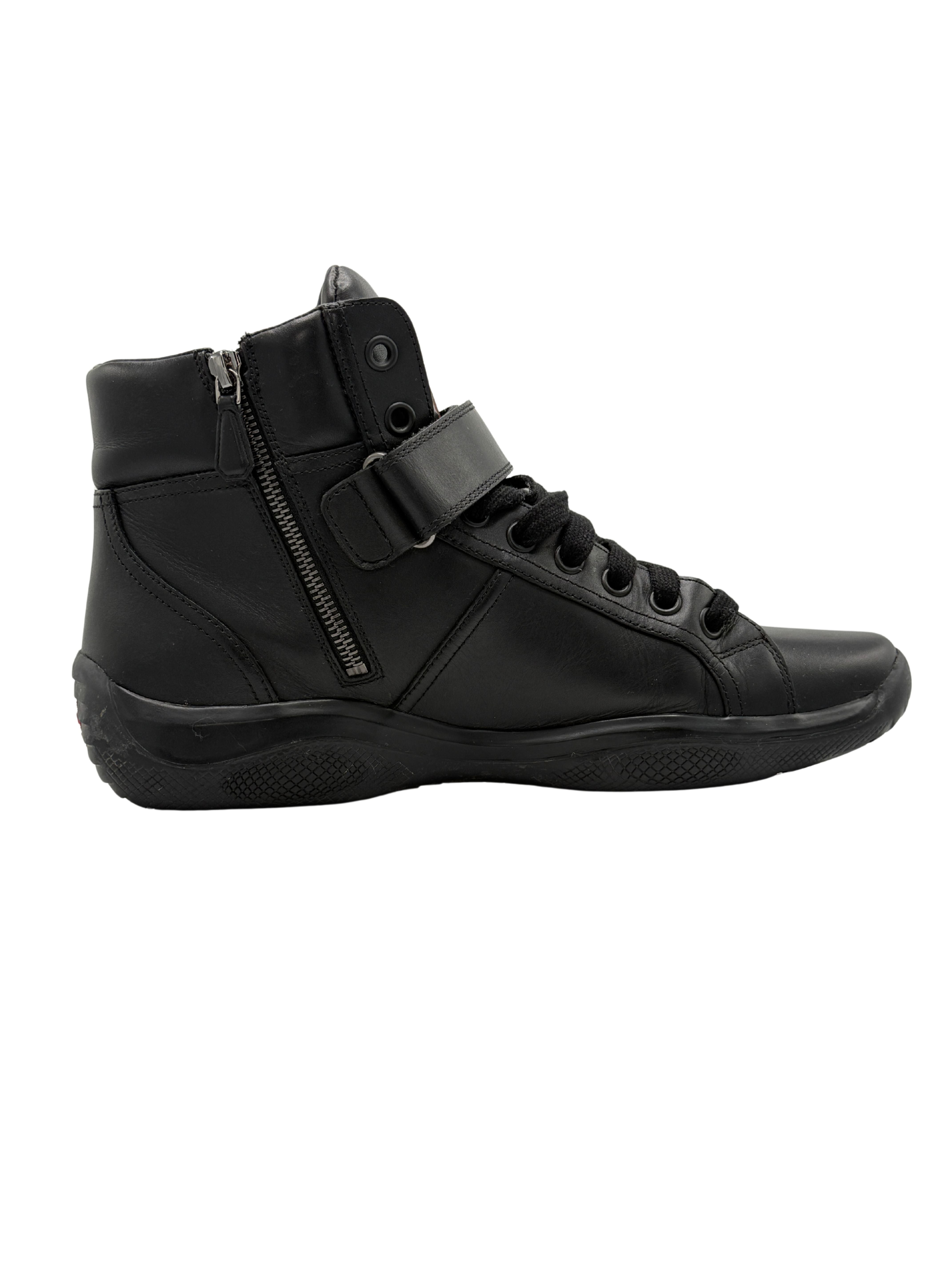 Prada High Top America's Cup Trainers - Black Prada