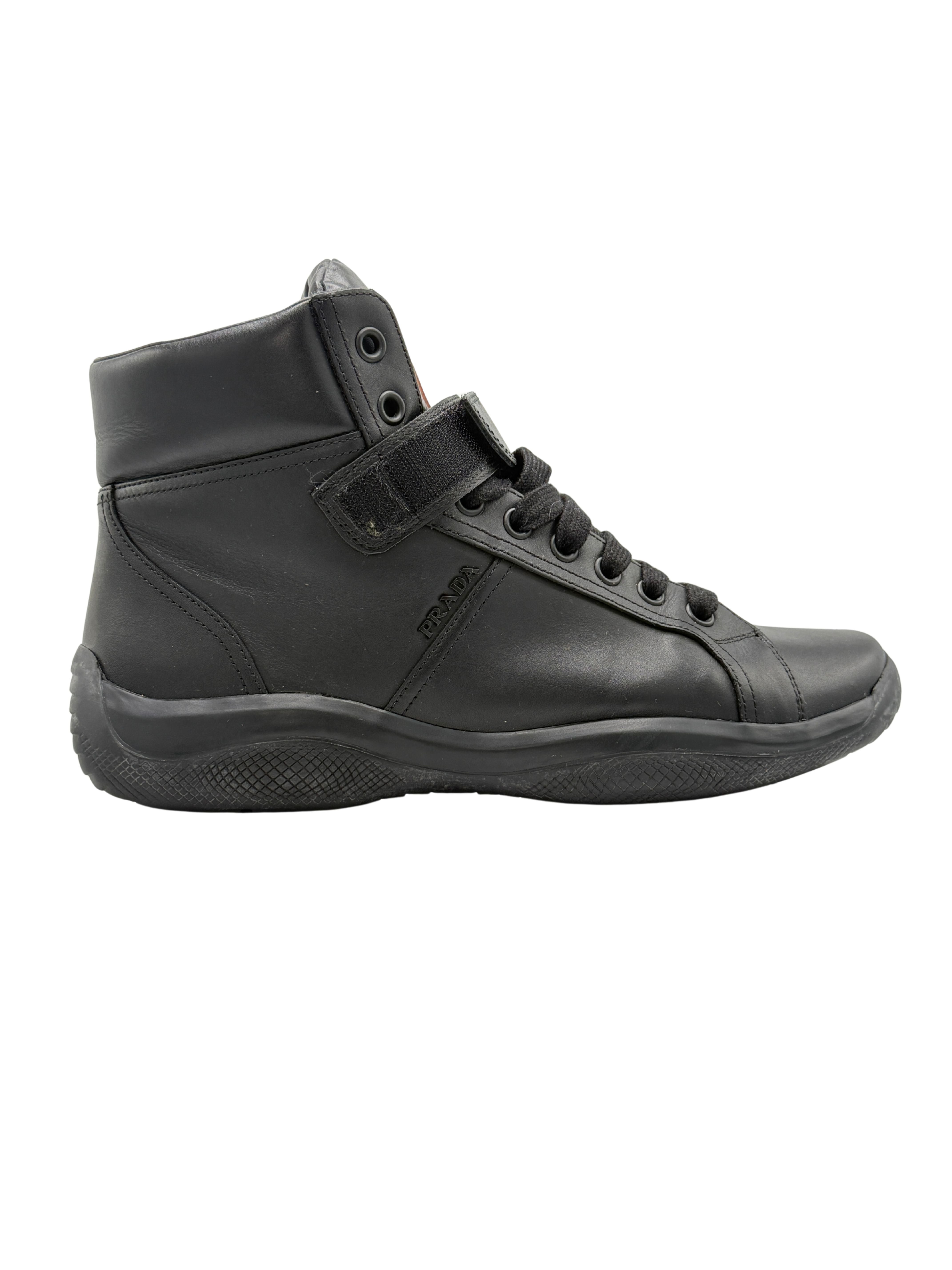 Prada High Top America's Cup Trainers - Black Prada