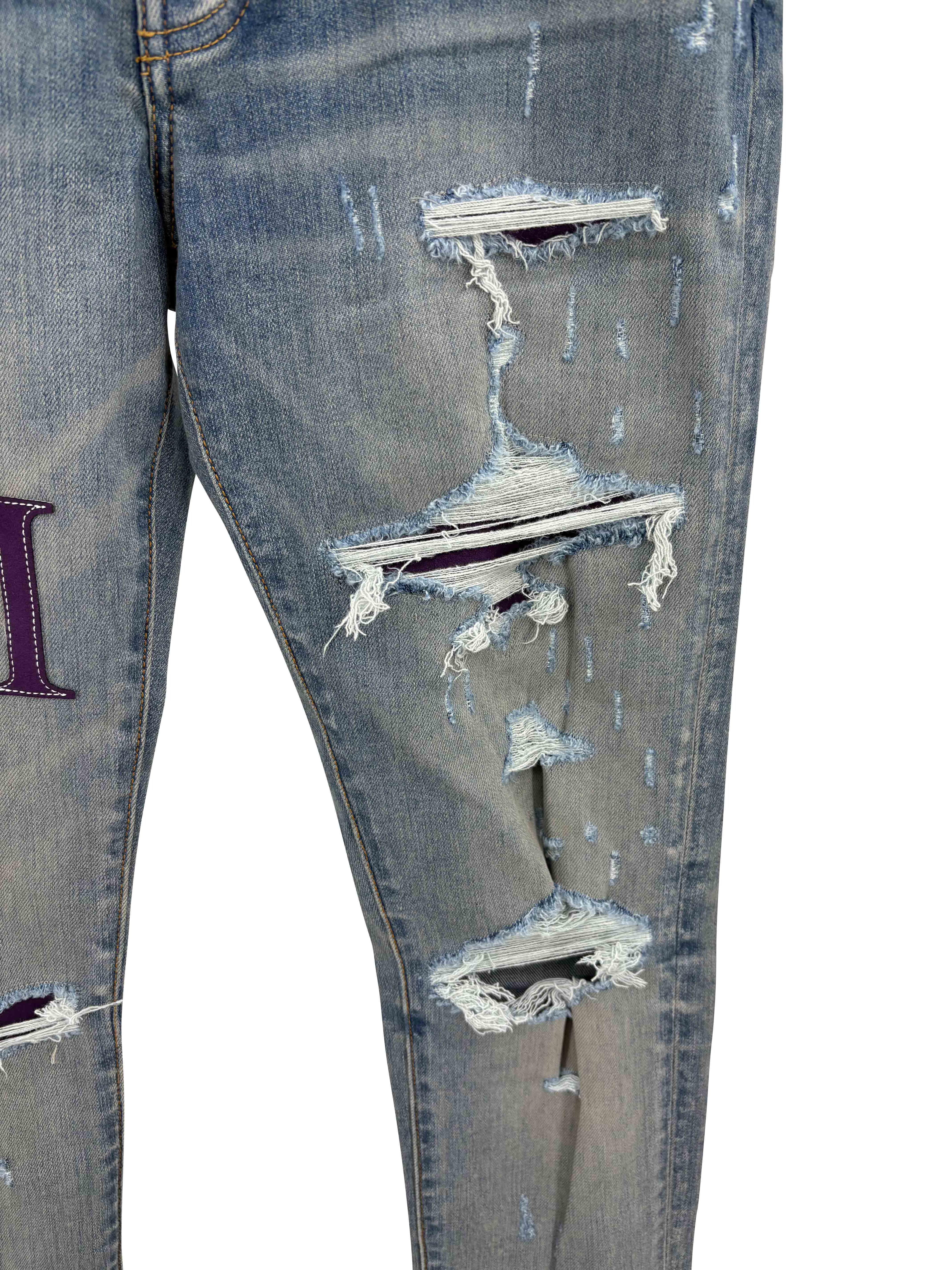 Amiri Serif Logo Jeans - Indigo / Blue (Unused)